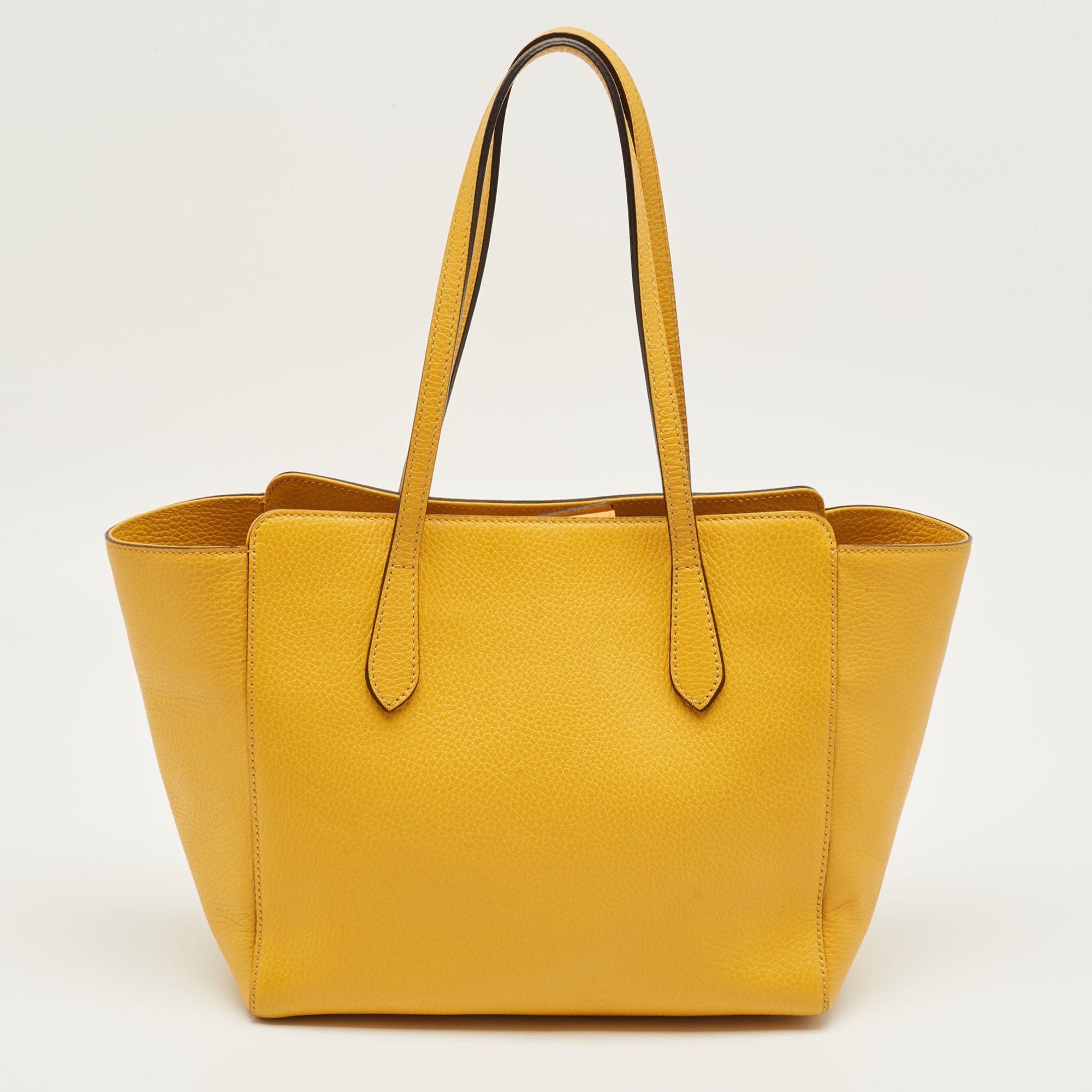 Gucci Mustard Leather Small Swing Tote