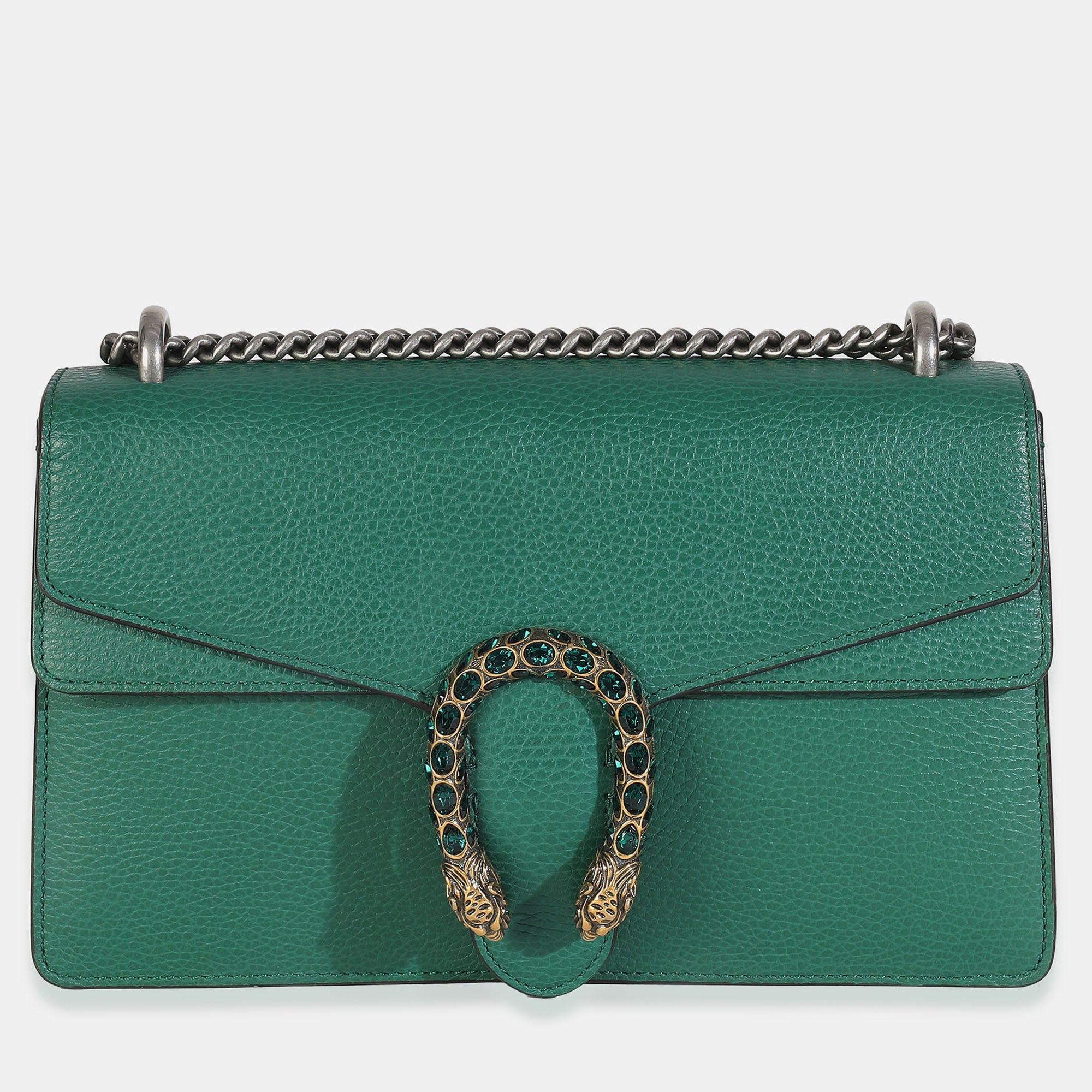 Gucci Emerald Dollar Calfskin Crystal Medium Dionysus Shoulder Bag