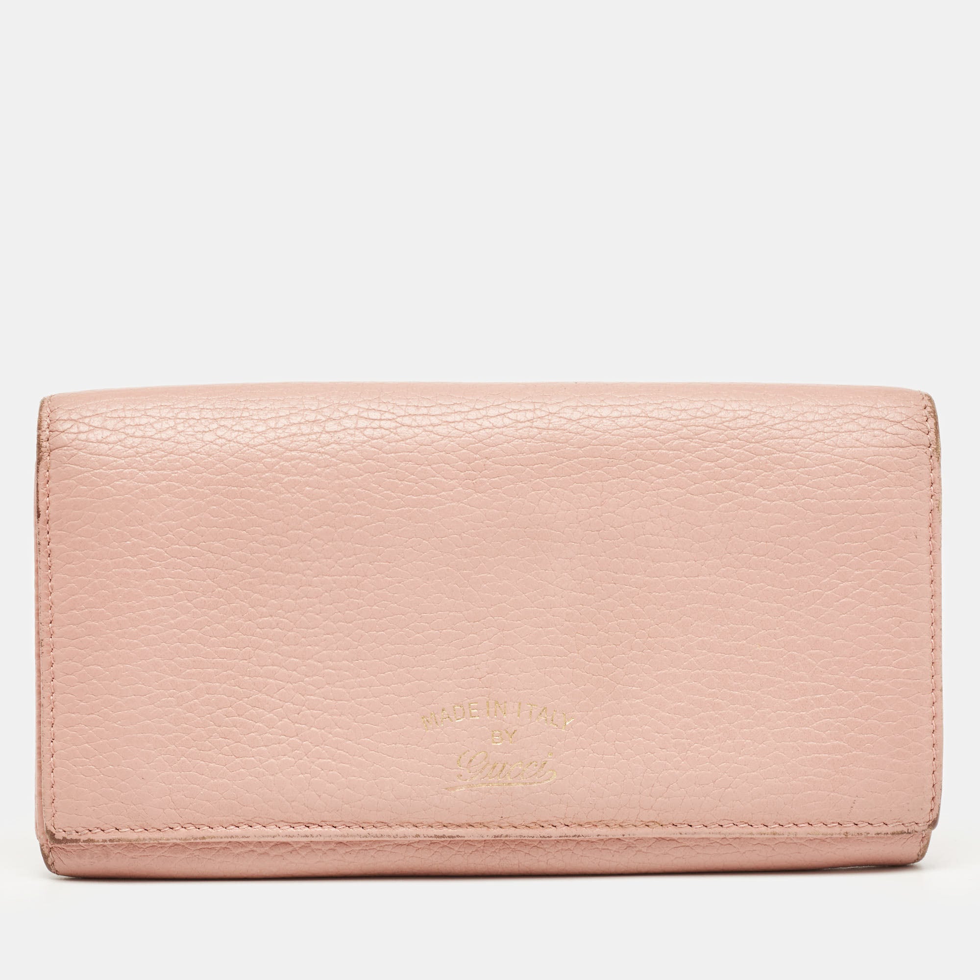 Gucci  Old Rose Leather Swing Continental Wallet