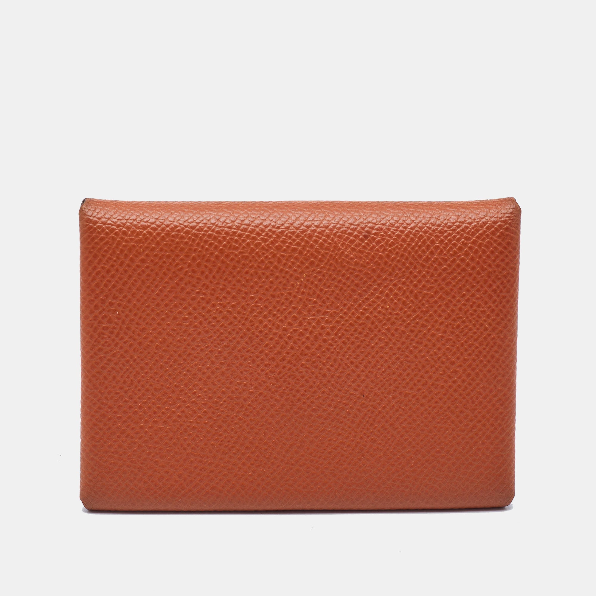 Herm&egrave;s Terre Battue Epsom Leather Calvi Duo Card Holder