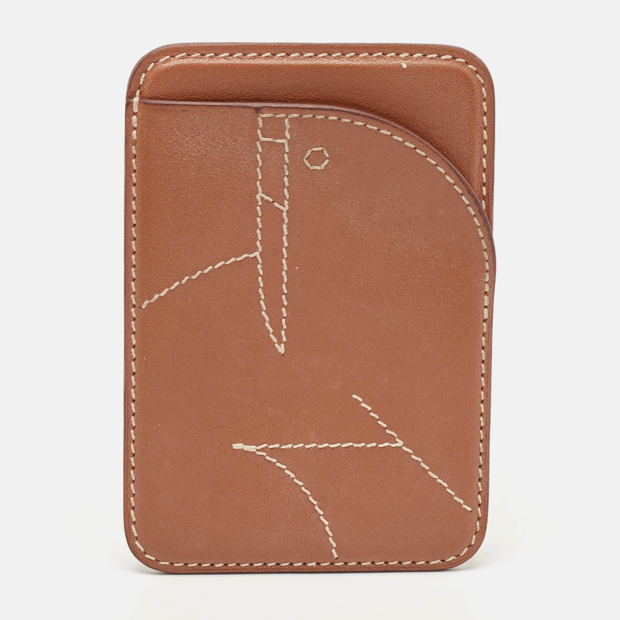 Herm&egrave;s Gold Swift Leather Walrus MagSafe Card Holder