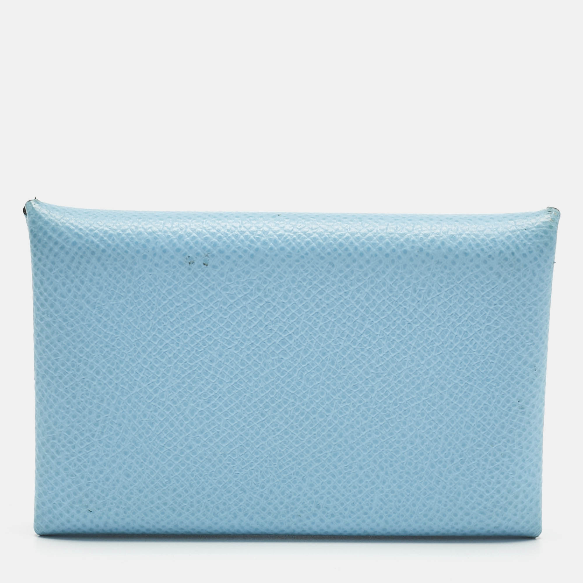 Herm&egrave;s Celeste Epsom Leather Calvi Card Holder