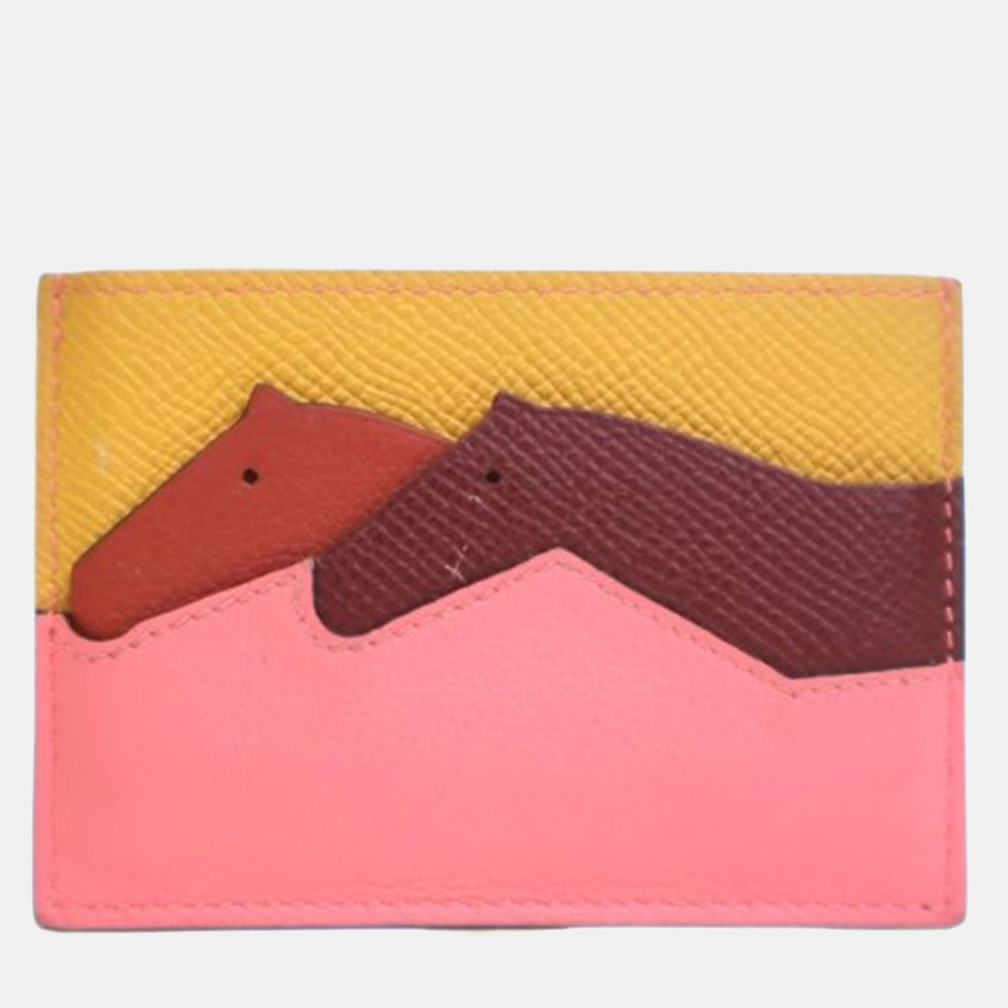 Hermes Ambre Epsom Les Petits Chevaux Card Holder