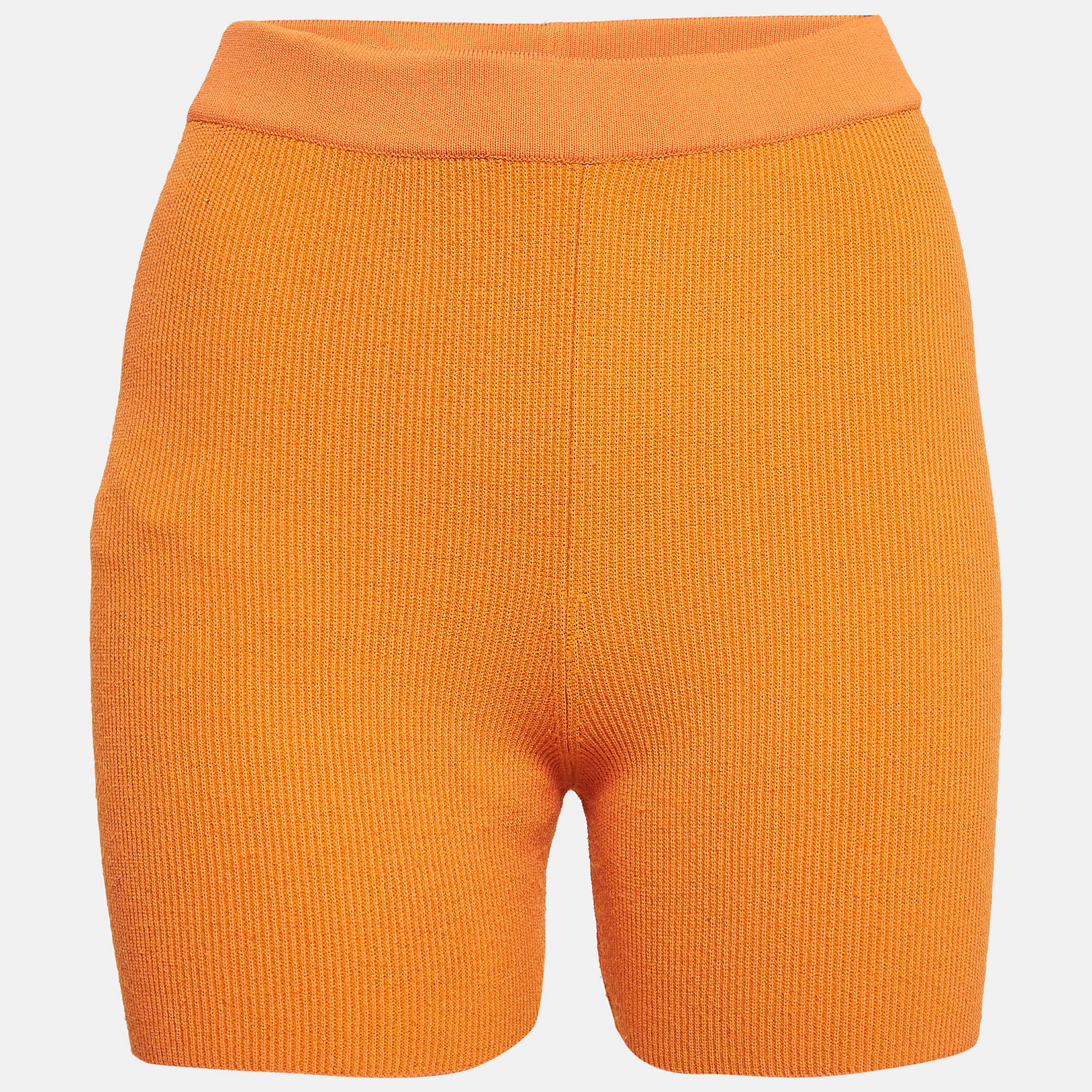 Jacquemus Orange Rib Knit Le Short Arancia Biker Shorts S