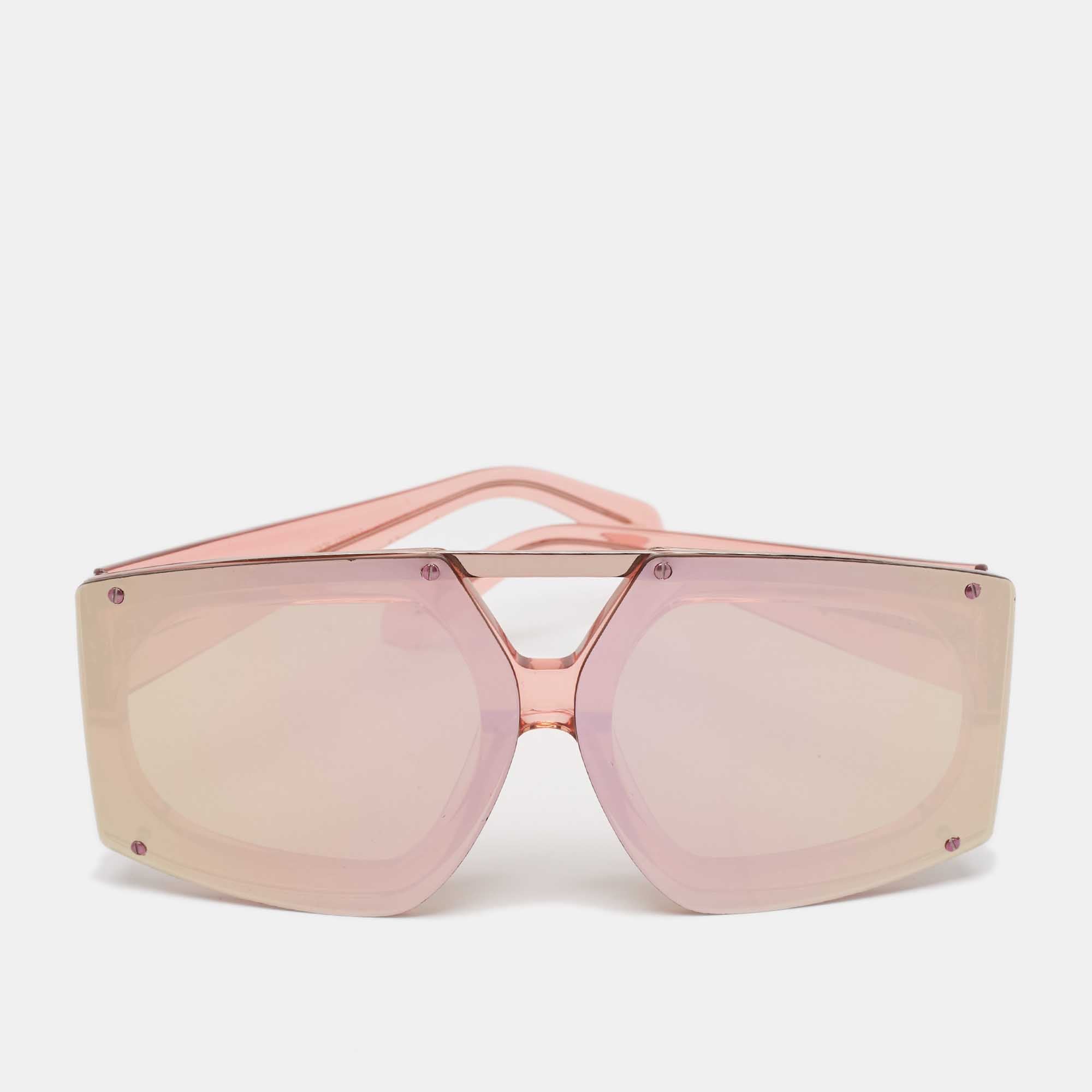 Karen Walker Pink Mirrored Salvador Oversized Sunglasses
