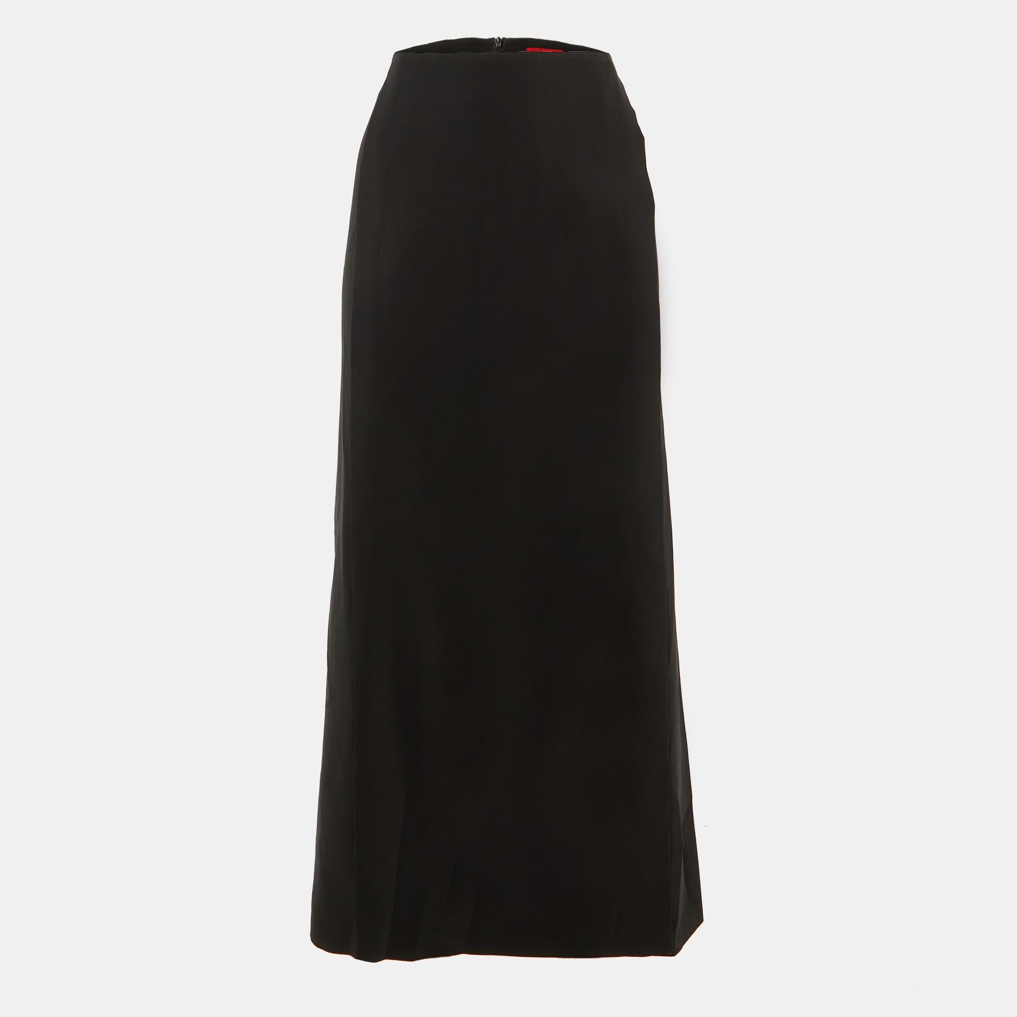 Kenzo Black Crepe Maxi Skirt L