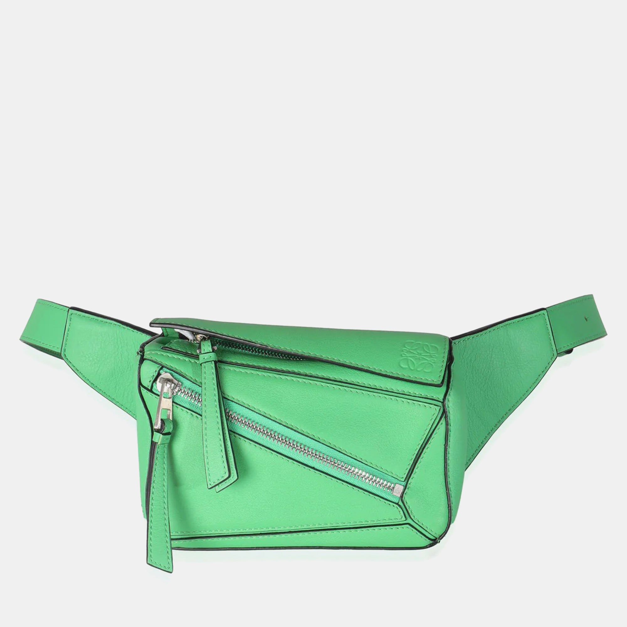 Loewe Jungle Green Calfskin Mini Puzzle Belt Bag