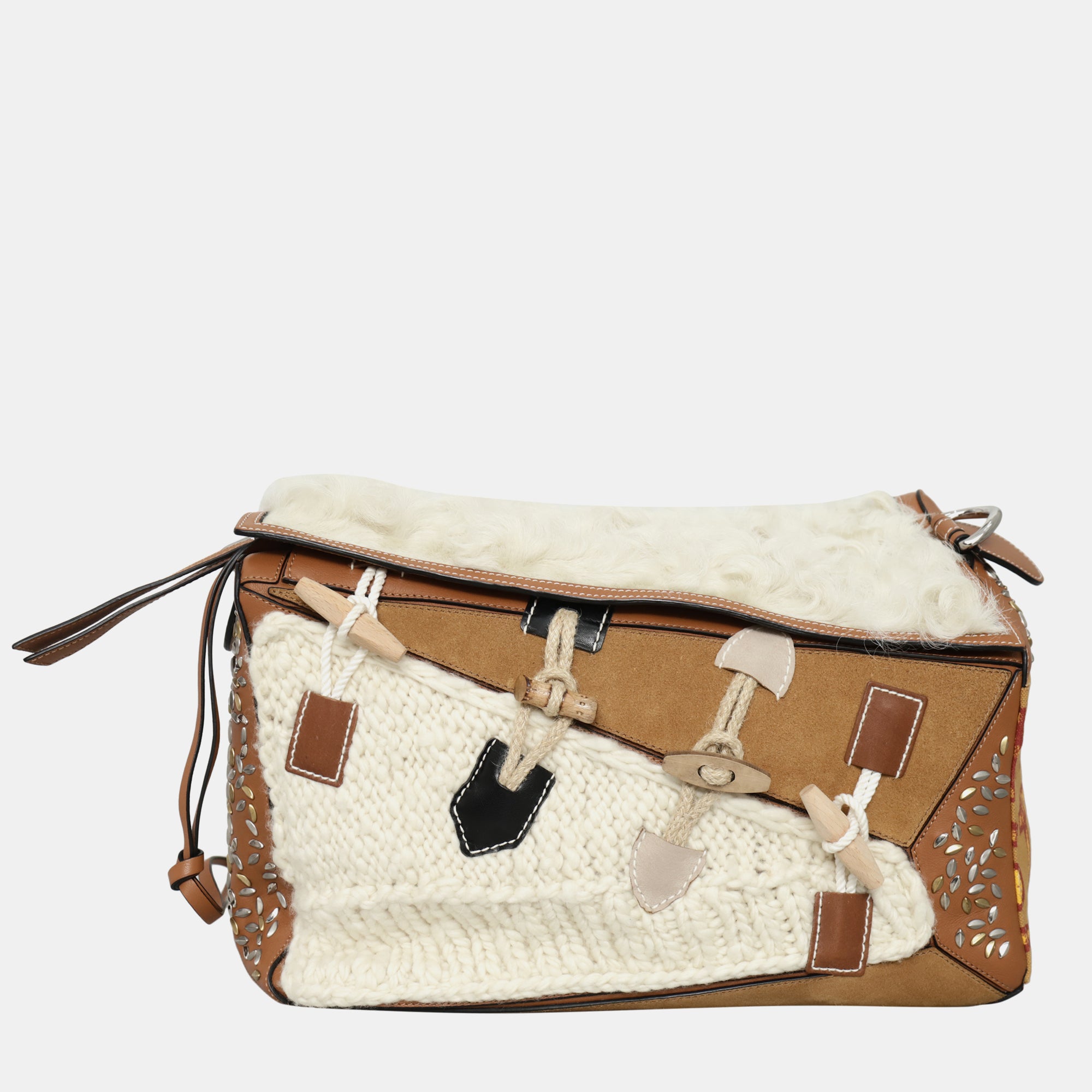 XL Puzzle Studded Shoulder Bag