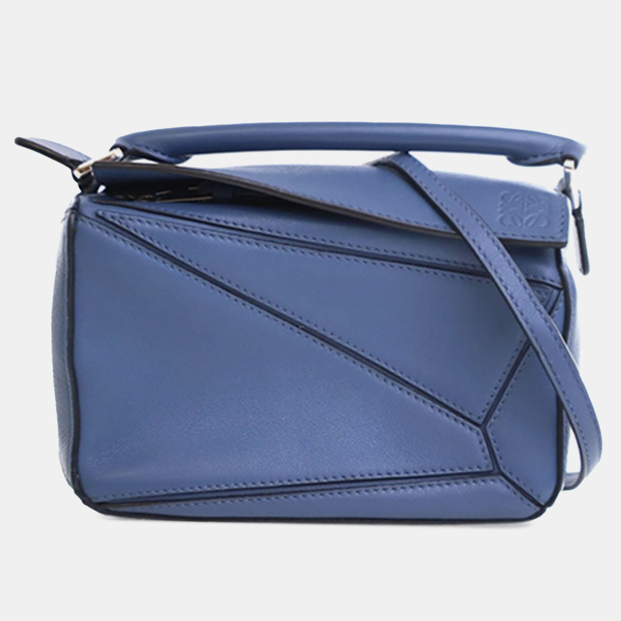 Loewe Blue Mini Calfskin Puzzle Satchel