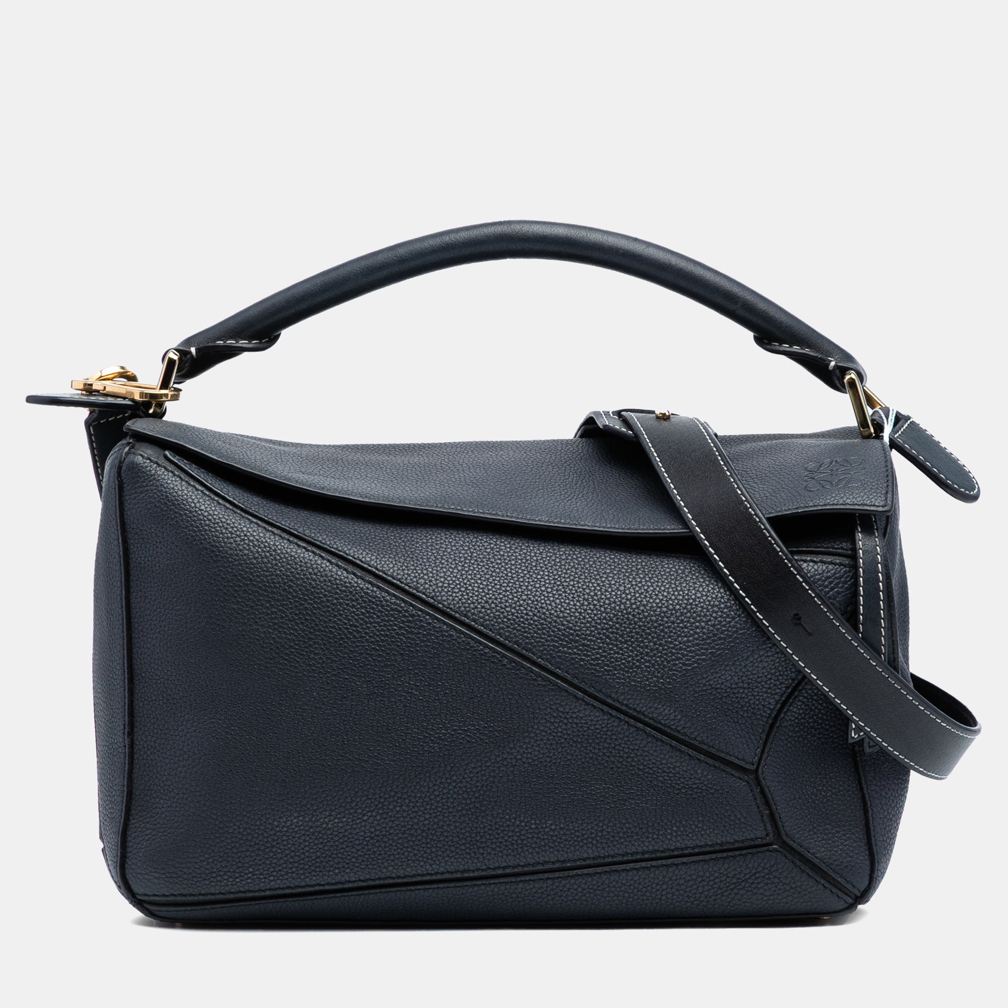 Loewe Black Medium Calfskin Puzzle Satchel