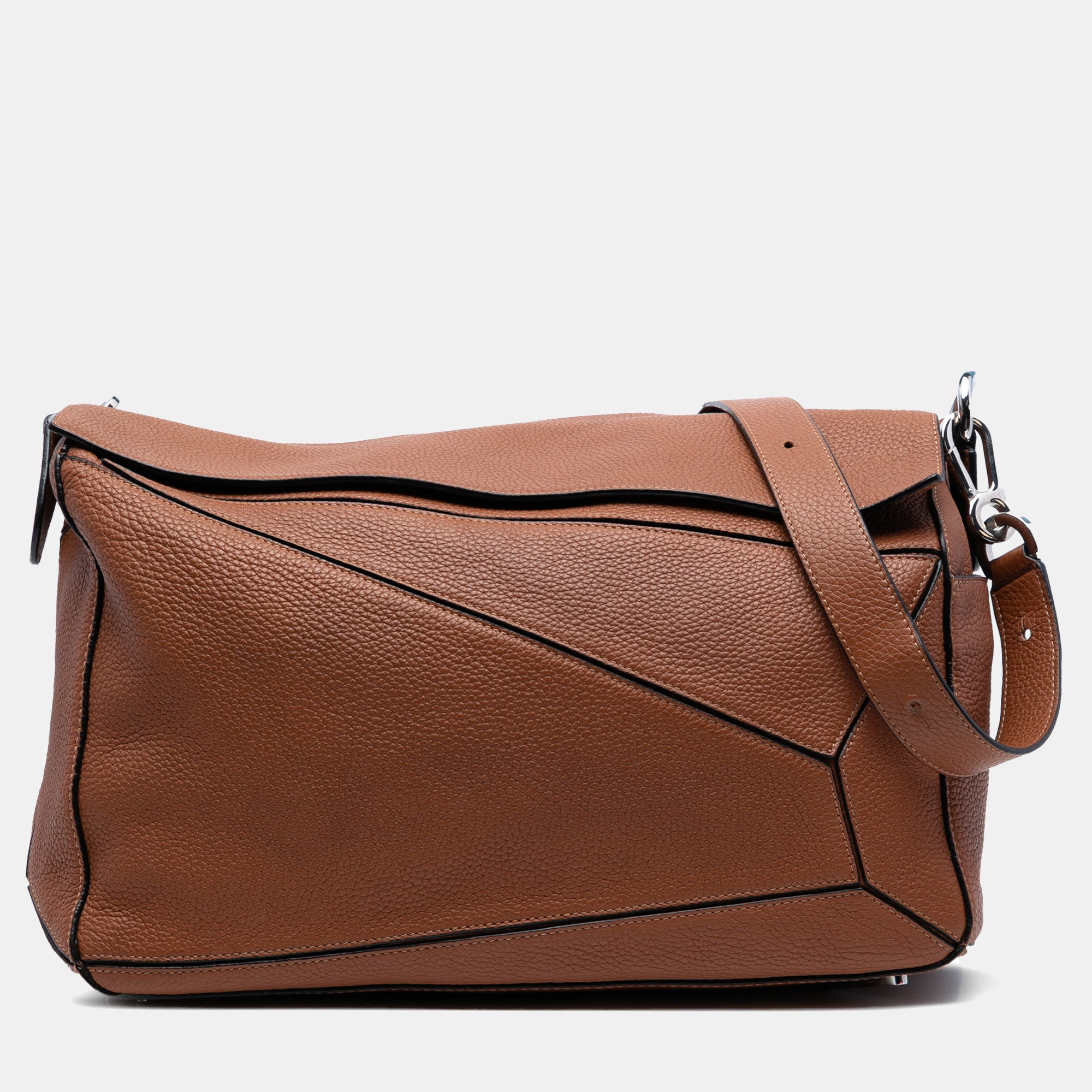 Loewe Brown Large Calfskin Puzzle Satchel