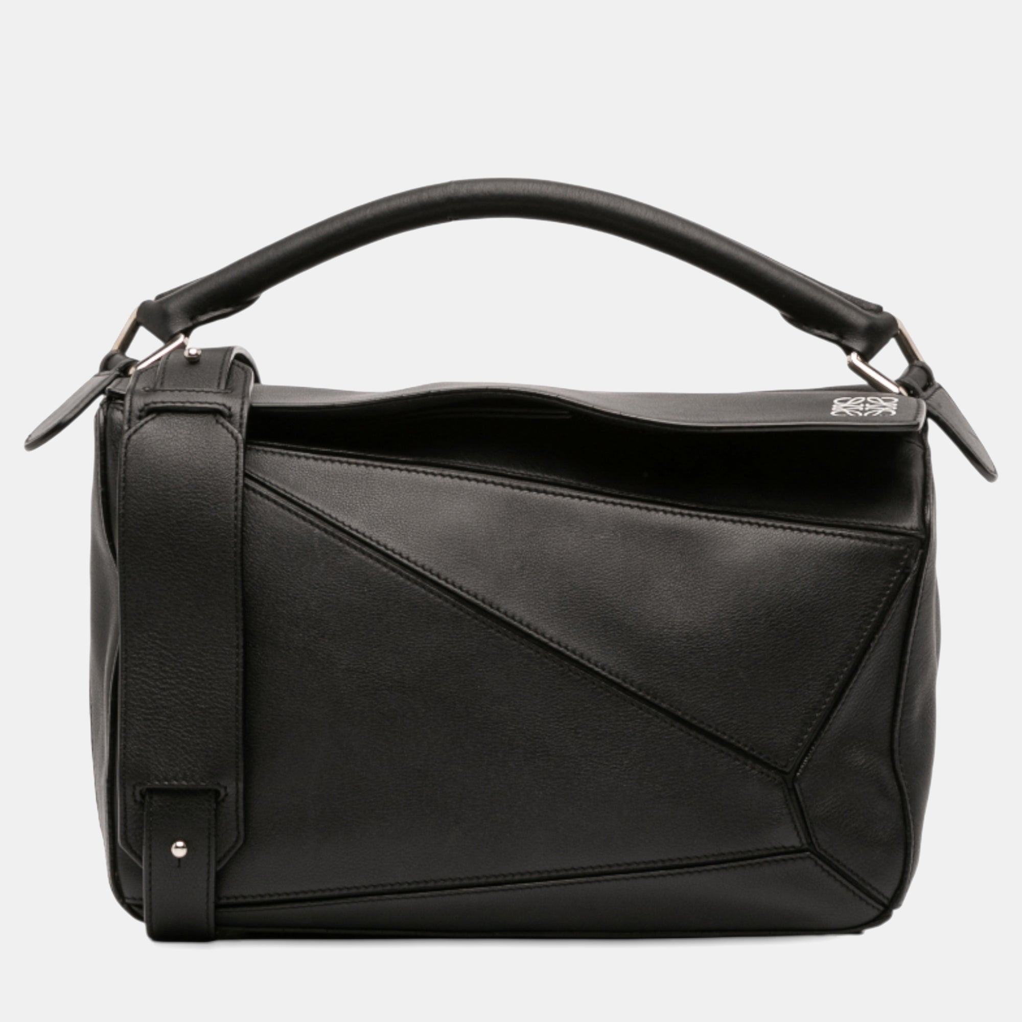 Loewe Black Medium Calfskin Puzzle Satchel