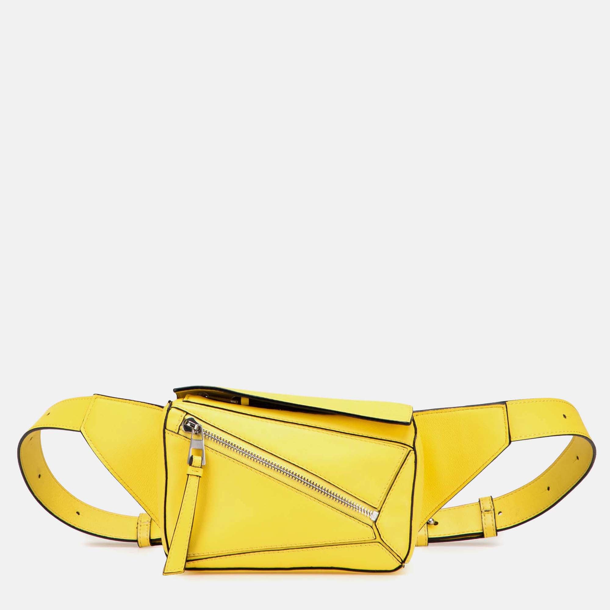 Loewe Yellow Mini Calfskin Puzzle Bumbag