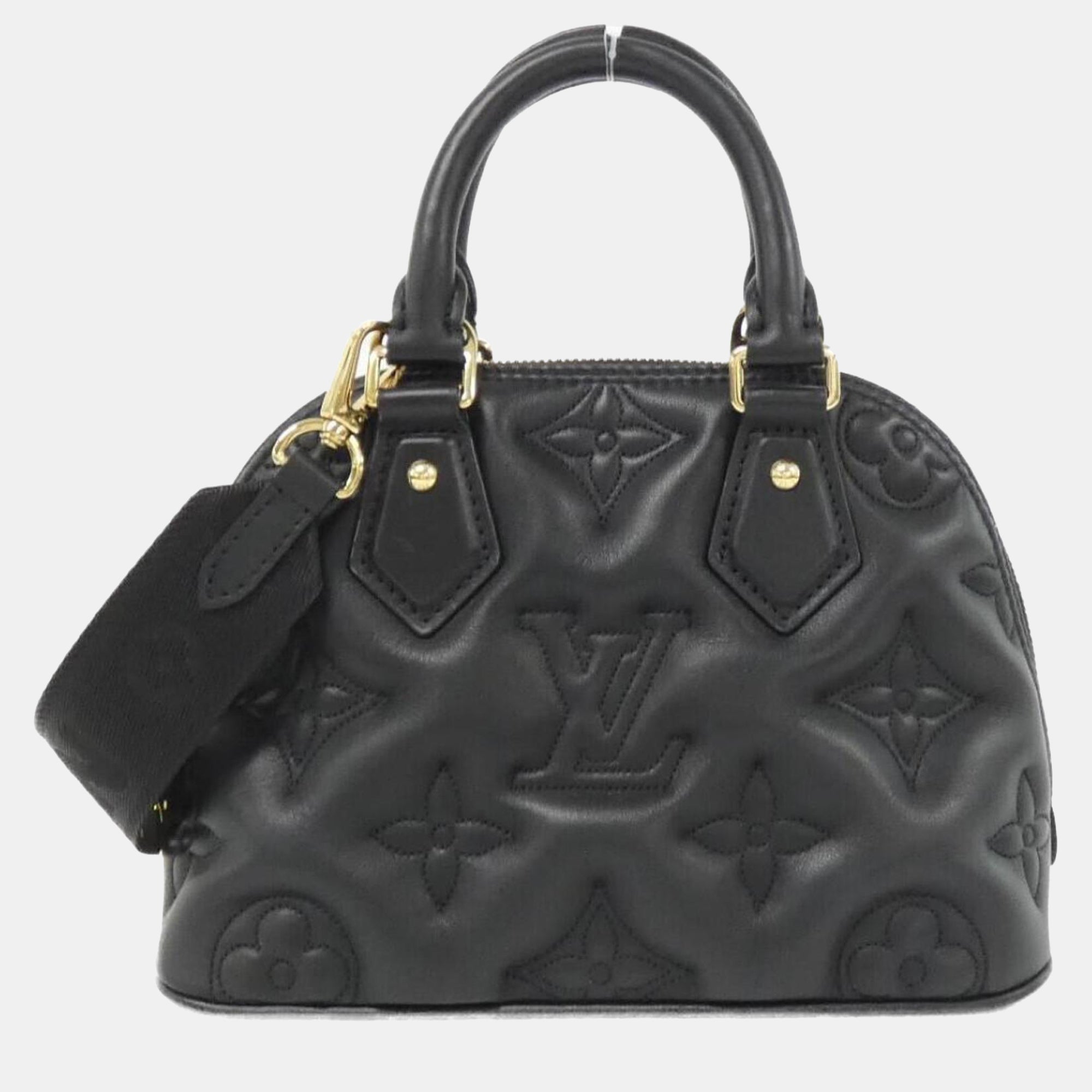 Louis Vuitton Black Bubblegram Leather Alma Soft BB Handbag