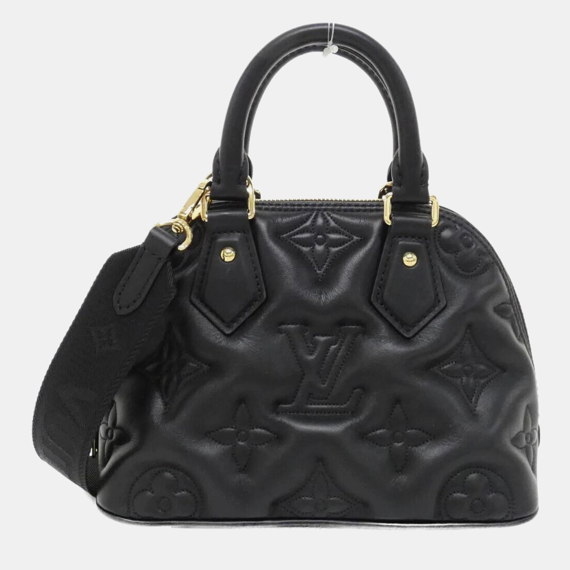Louis Vuitton Black Bubblegram Leather Alma Soft BB Handbag