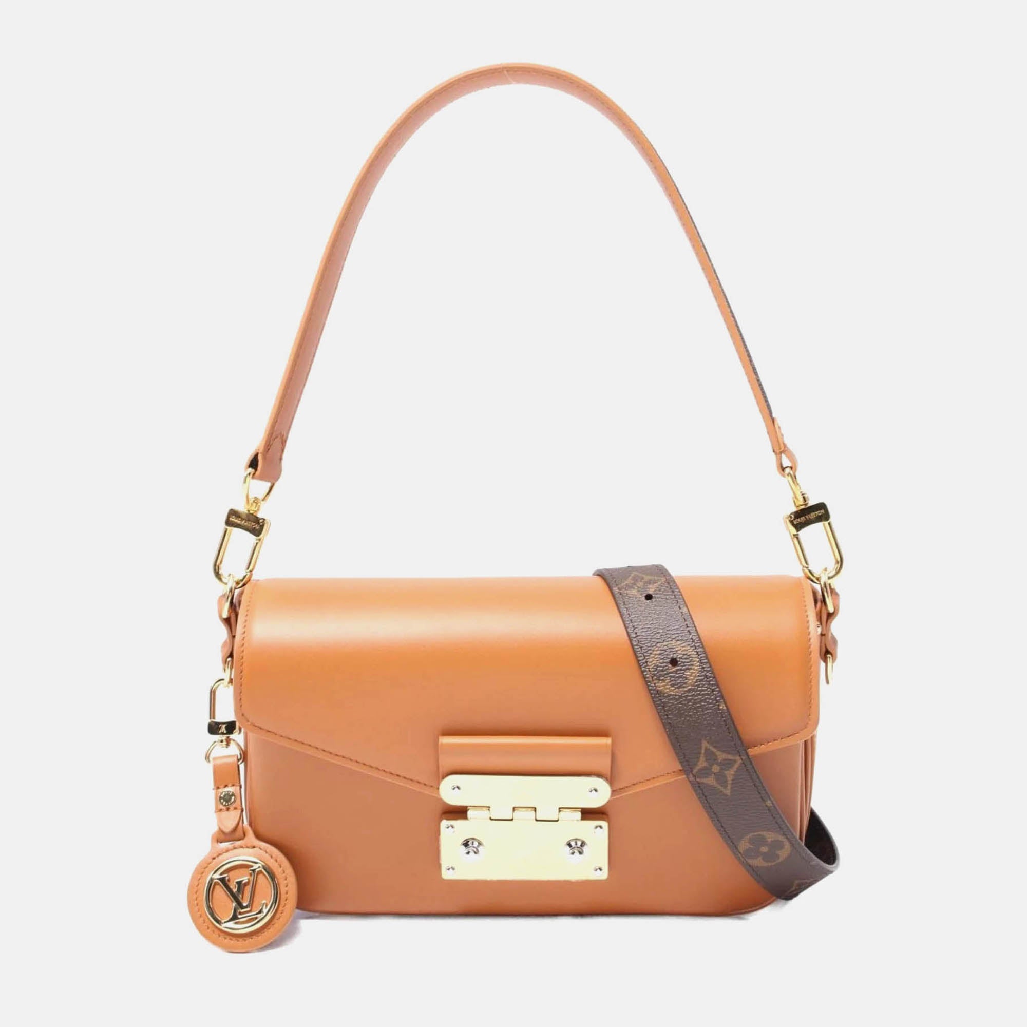 Louis Vuitton Swing Brown Calfskin Coated Canvas Leather Handbag