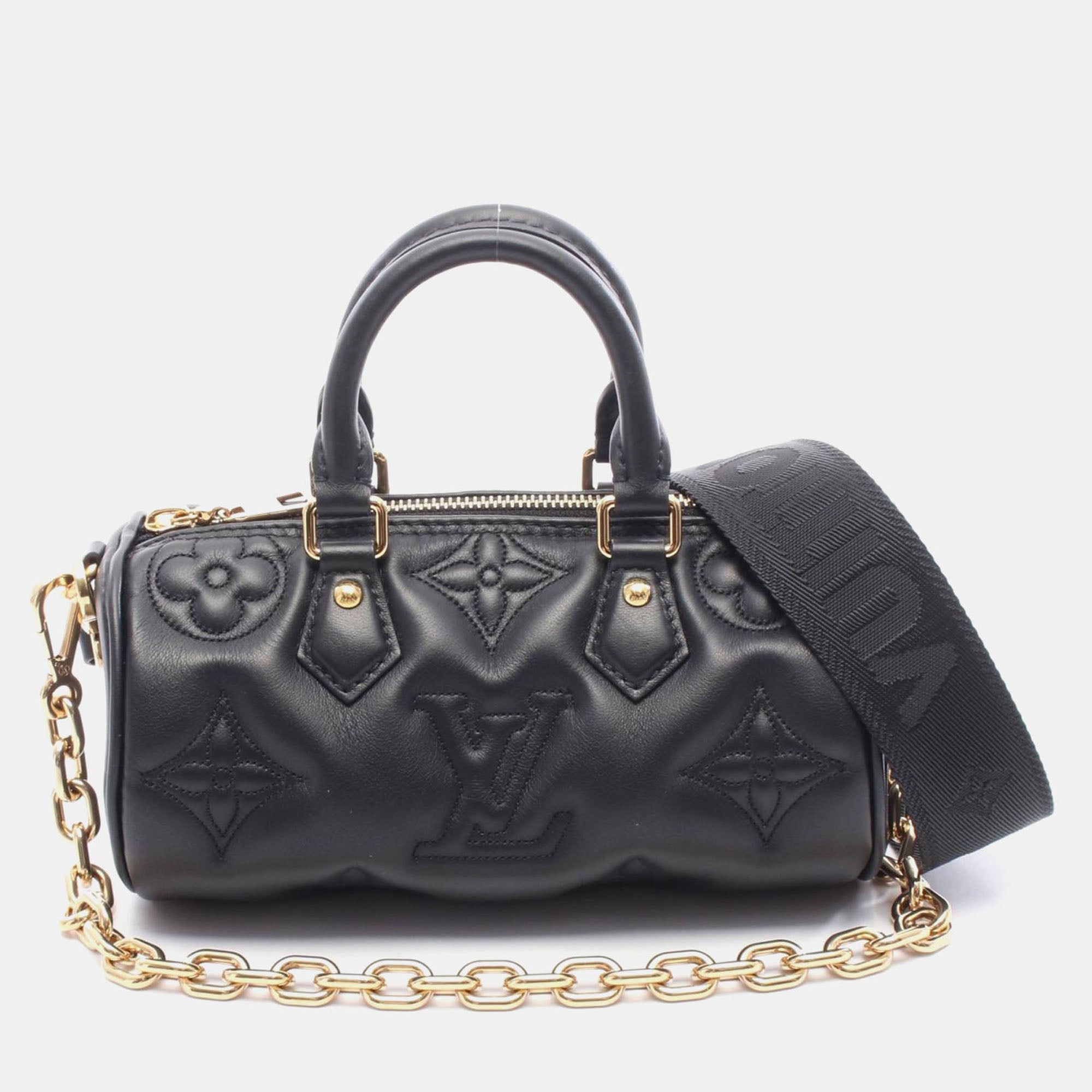 Louis Vuitton Bubblegram Papillon BB Black Calfskin Shoulder Bag