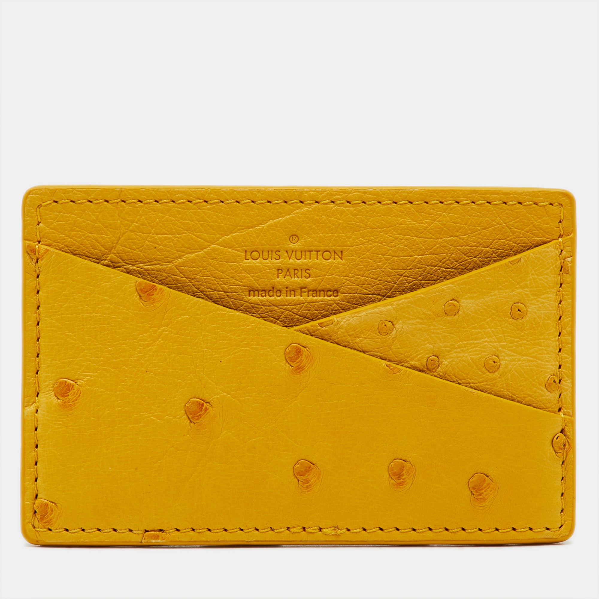 Louis Vuitton Yellow Ostrich Leather Card Holder