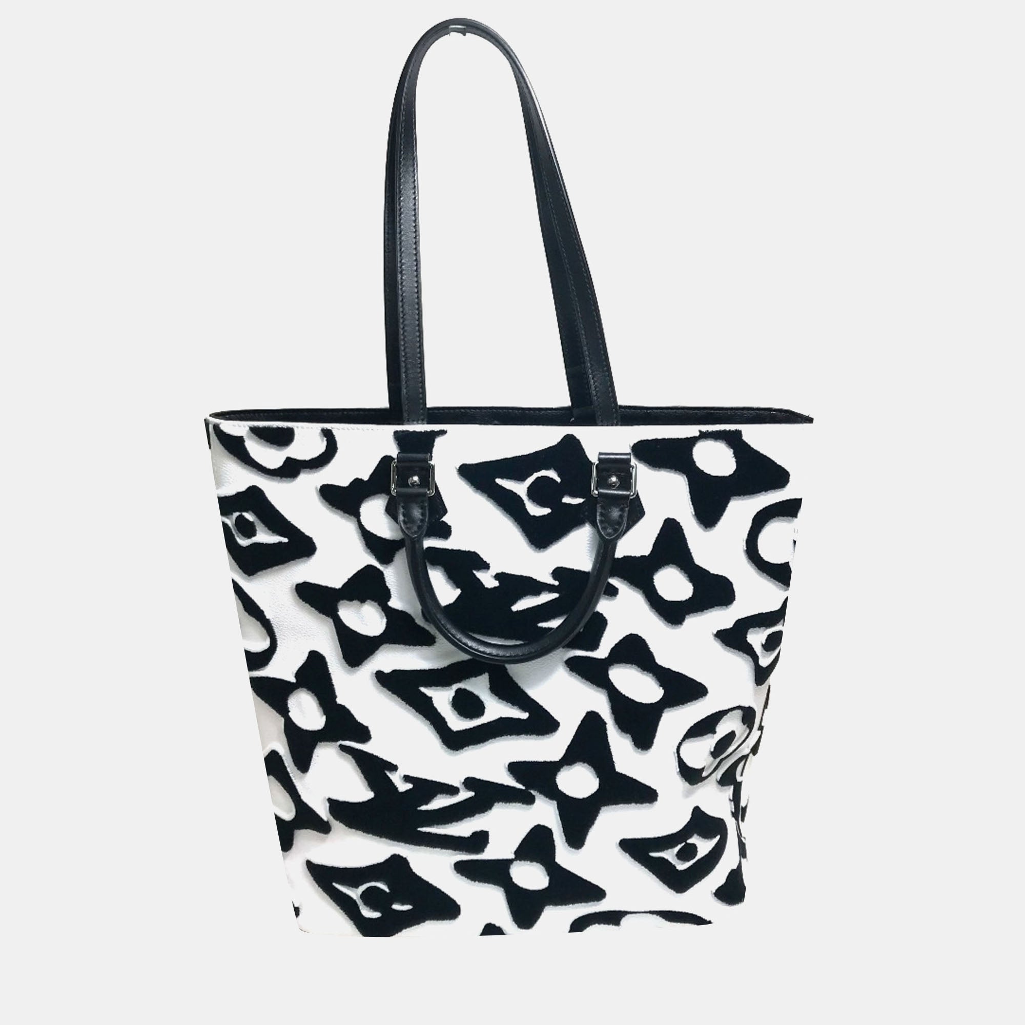 Louis Vuitton Tufted Monogram Lvxuf Cabas Handbag-Tote Bag  Coated Canvas  White-Black