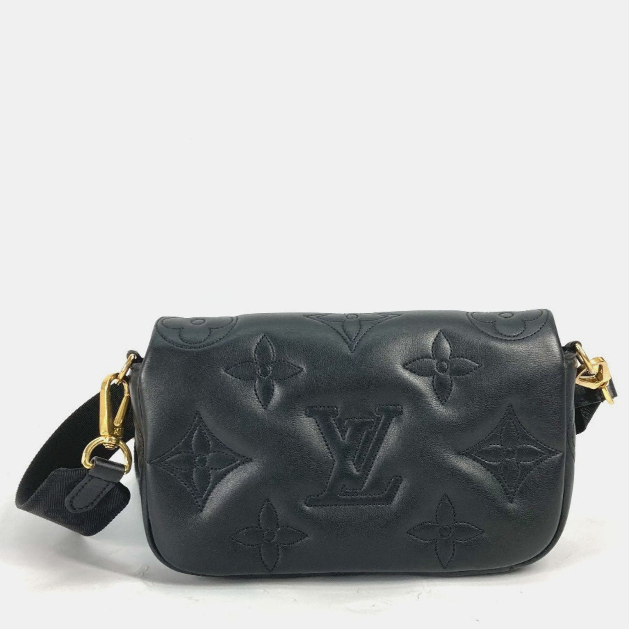 Louis Vuitton Bubblegram Black Leather Wallet on Strap