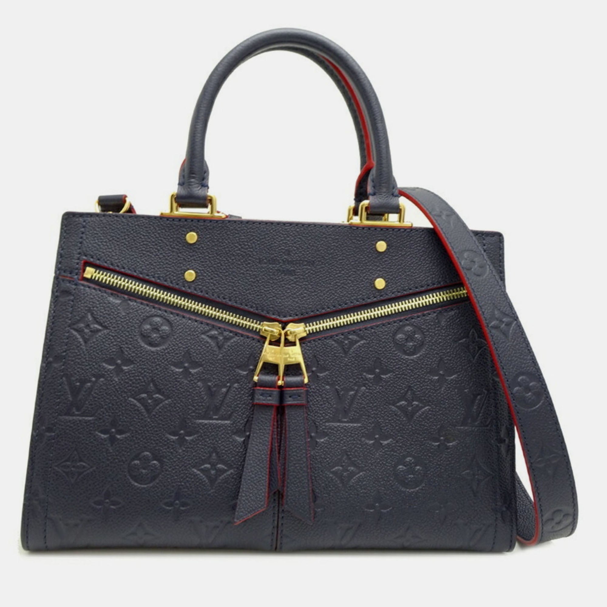 Louis Vuitton Three Pm Handbag Monogram Empreinte Marine Rouge (Navy-Red)
