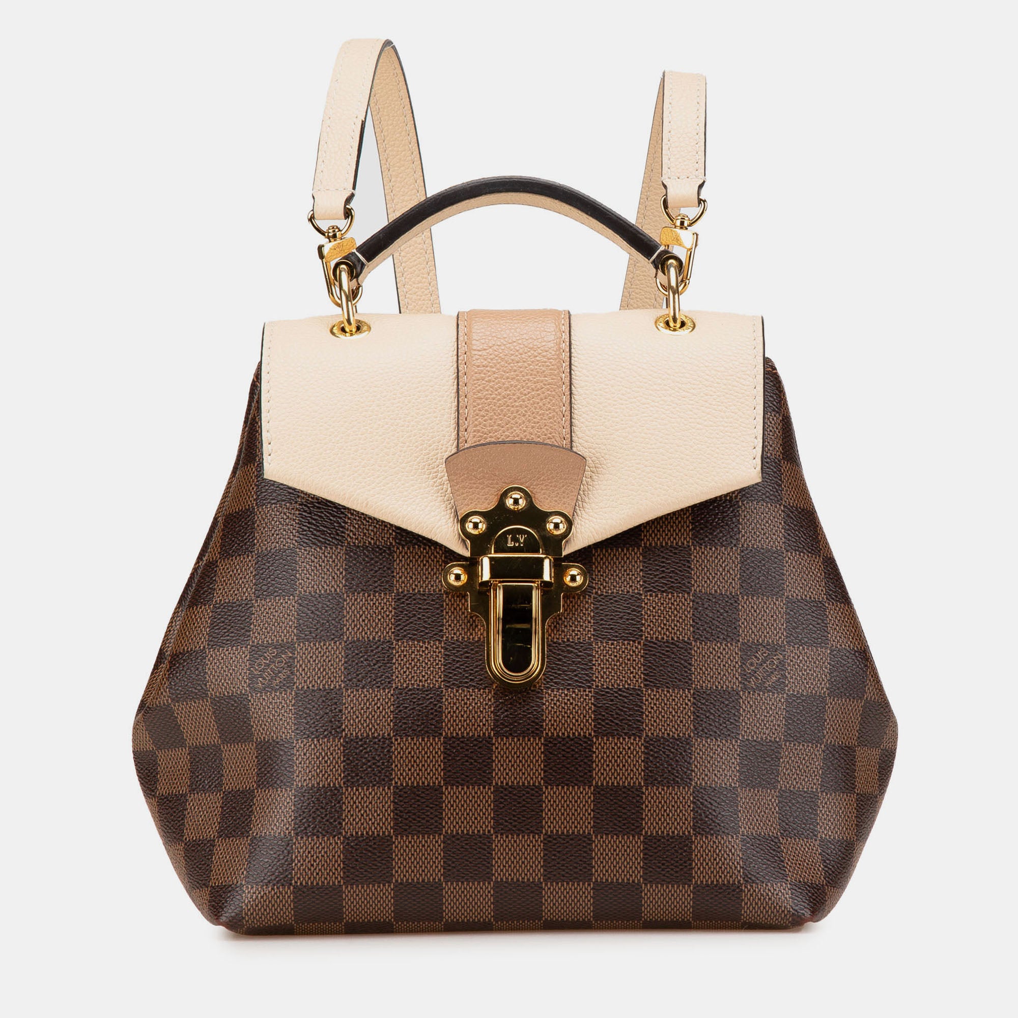 Louis Vuitton Damier Ebene Clapton Calf Leather Canvas Backpack