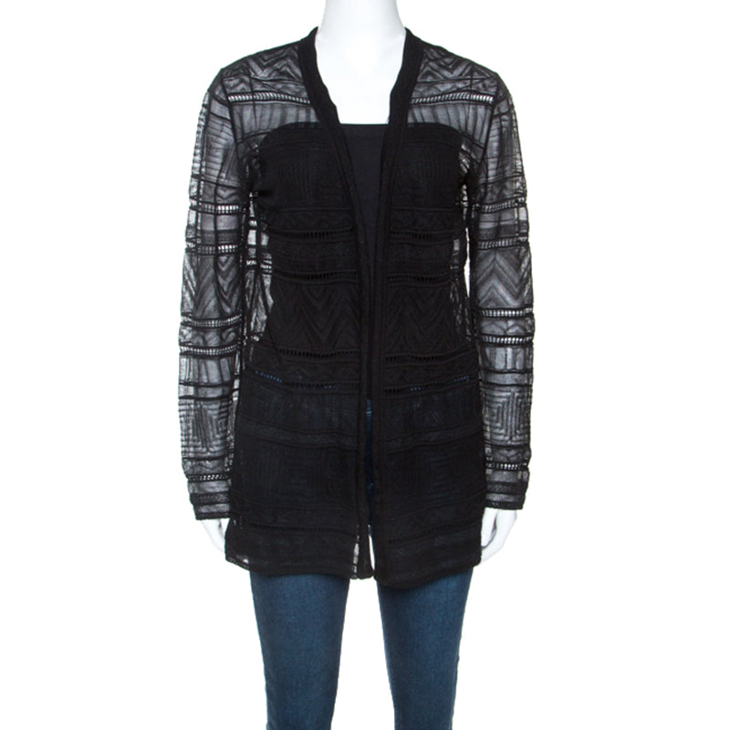 M Missoni Black Knitted Long Sleeve Cardigan M
