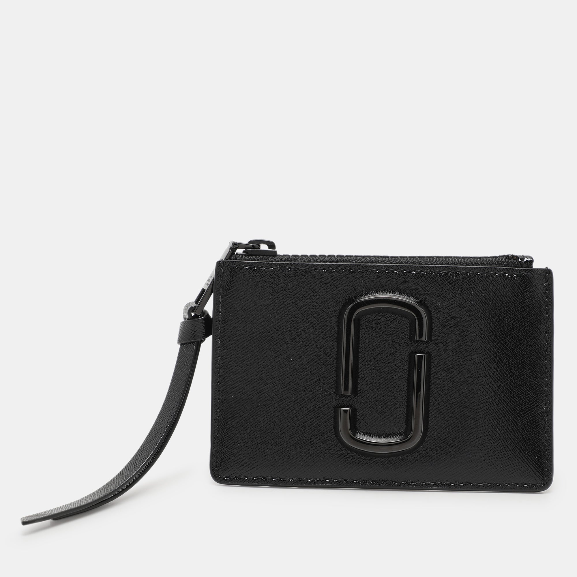 Marc Jacobs Black Patent Leather Snapshot Card Holder Wallet