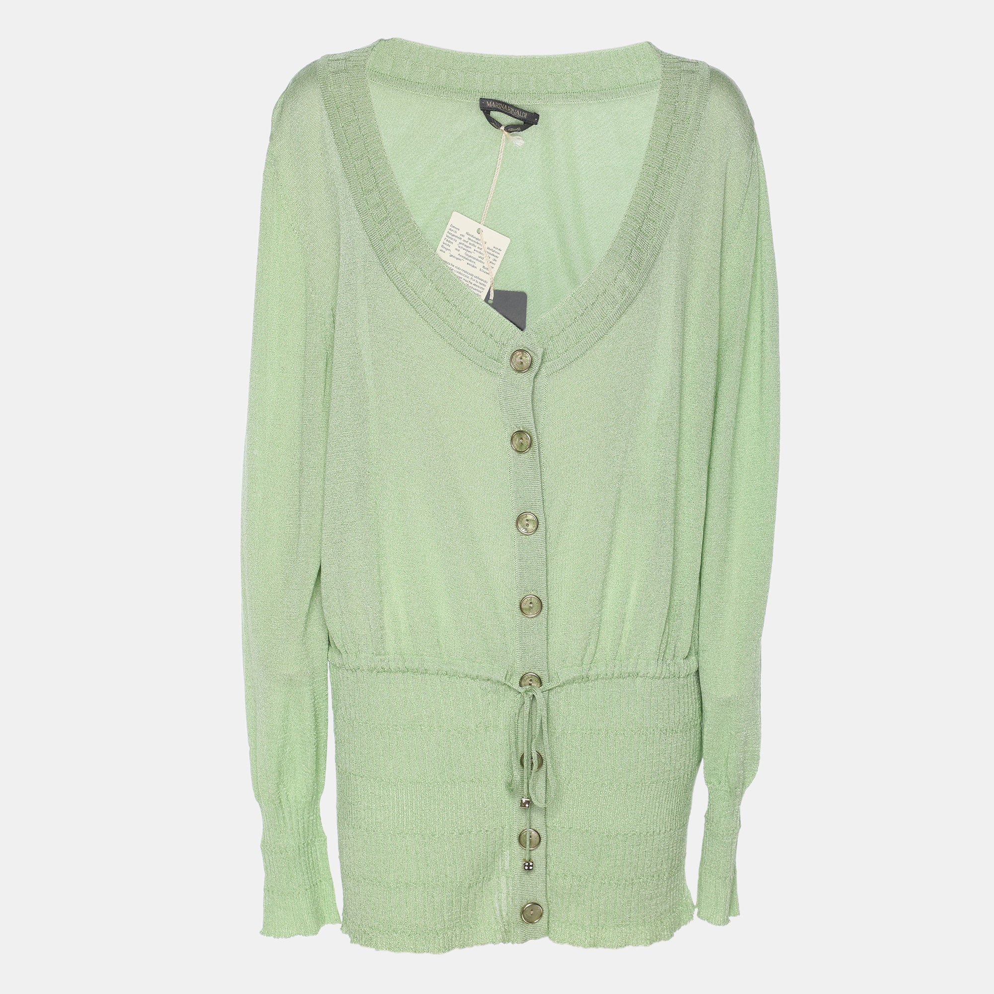Marina Rinaldi Green Stretch Knit Cardigan XL