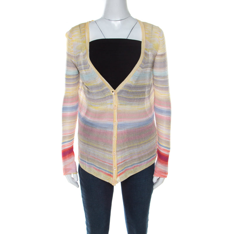 Missoni Multicolor Striped Knit Cardigan M
