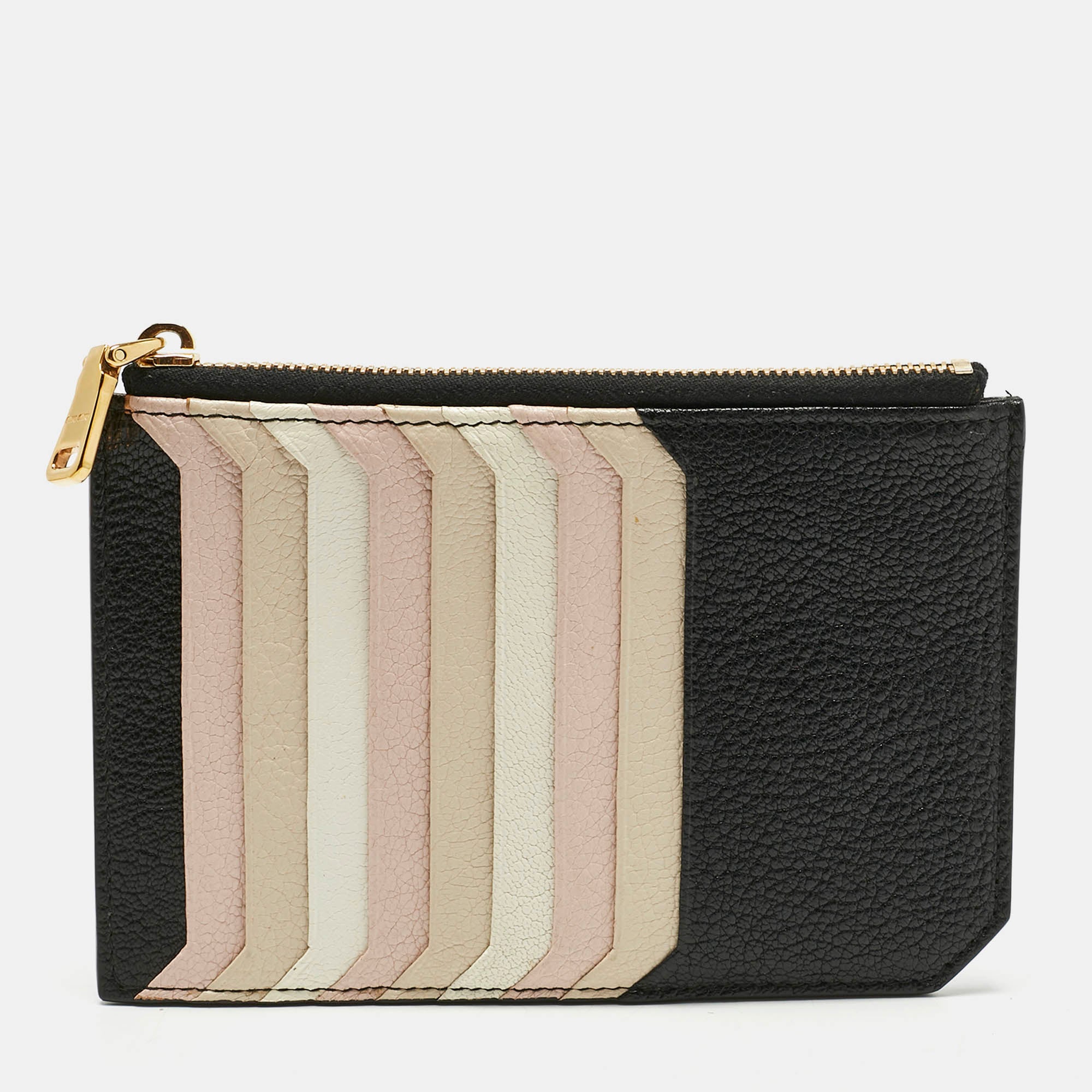 Miu Miu Multicolor Madras Leather Zip Card Holder