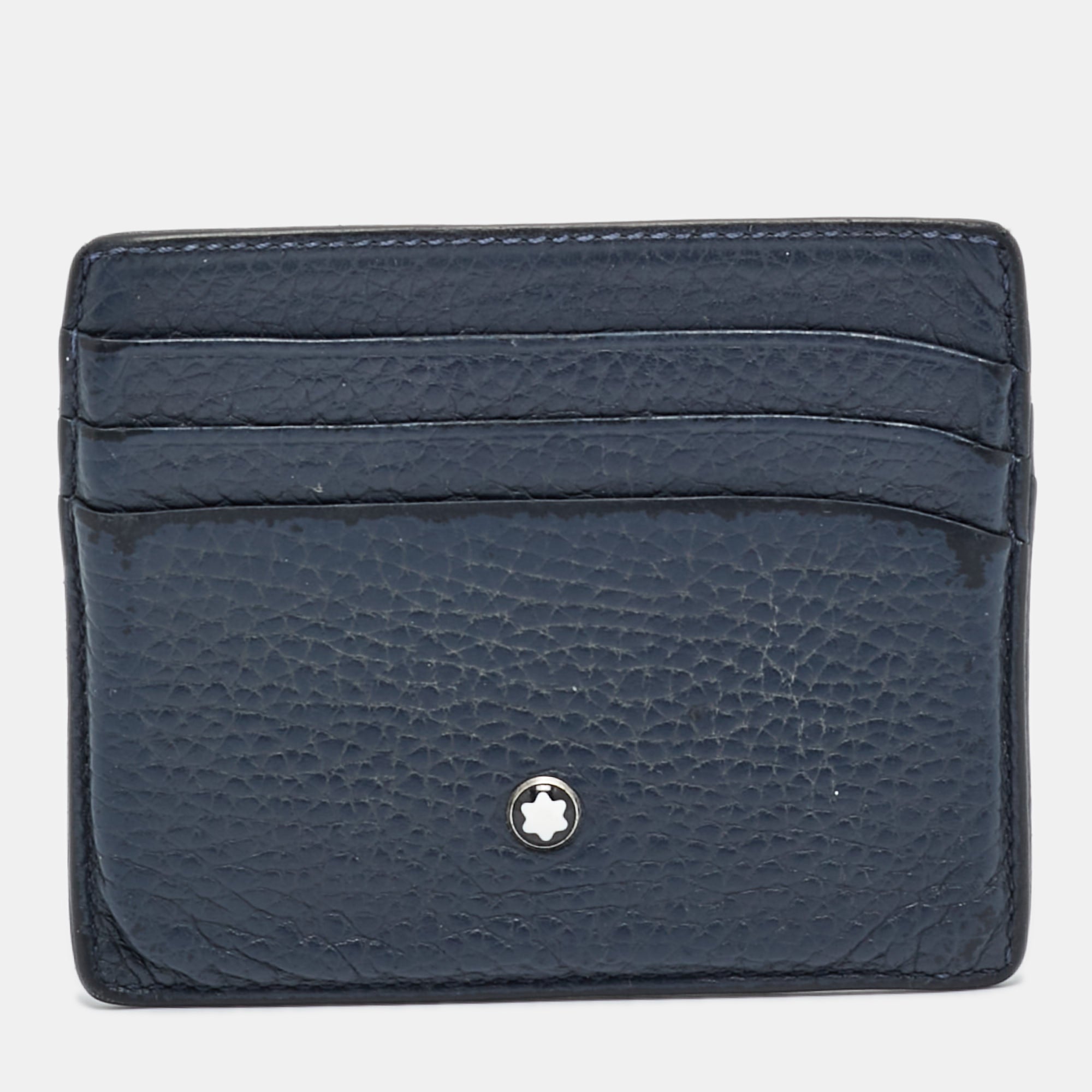 Montblanc Navy Blue Leather Meisterstuck Card Holder