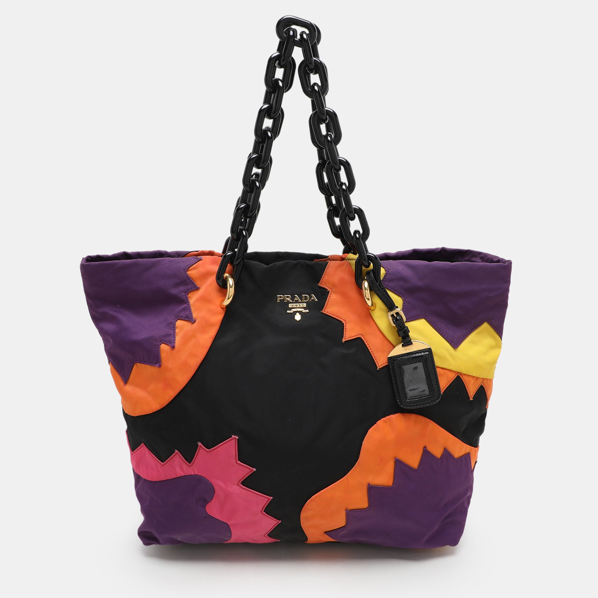 Prada Multicolor Patchwork Nylon Swing Tote