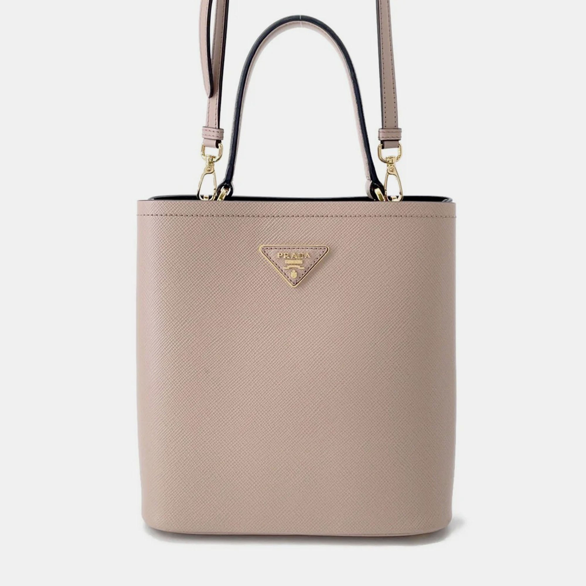 Prada Panier 2Wayhandbag Pink-Black Leather