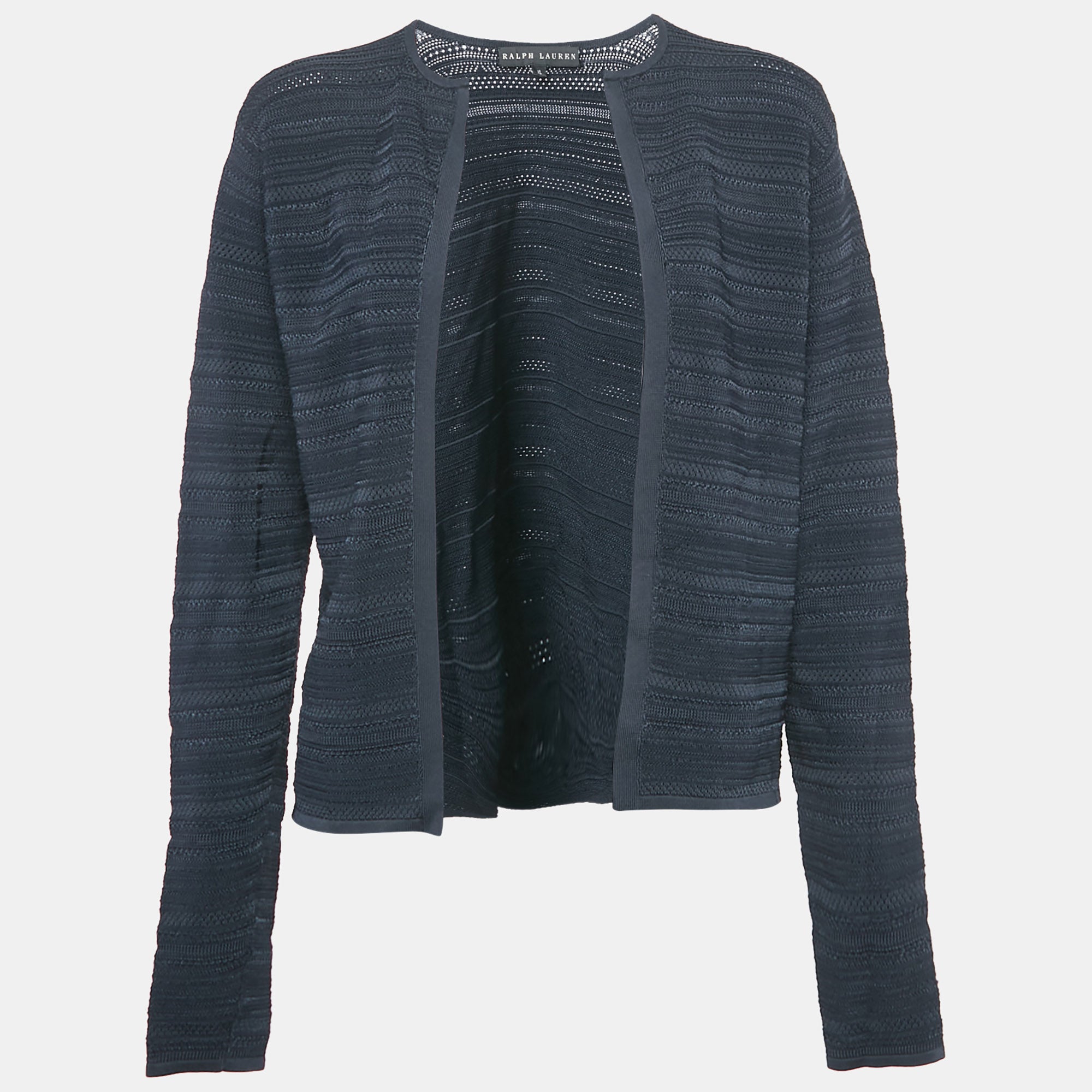 Ralph Lauren Navy Blue Knit Open Front Cardigan XL