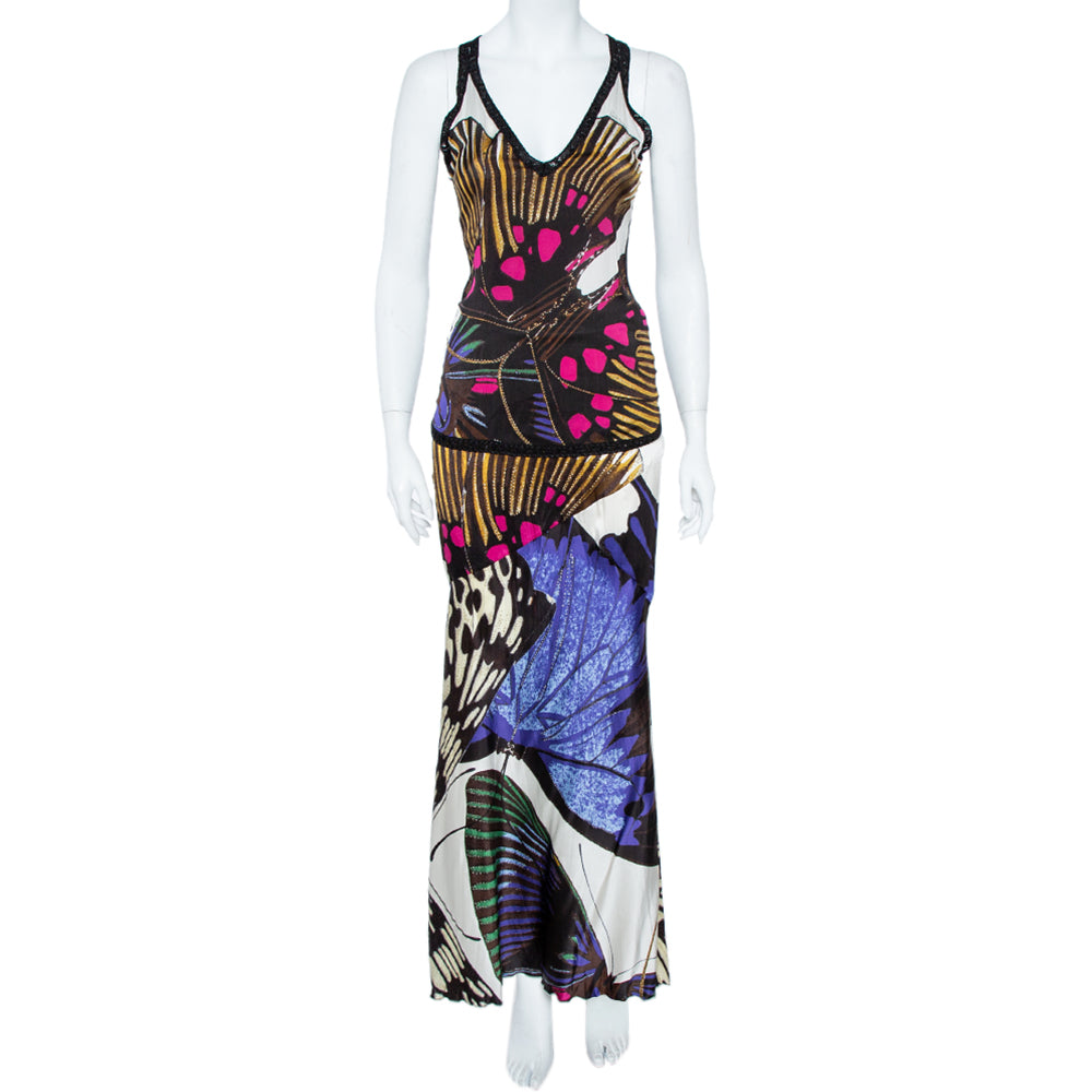 Roberto Cavalli  Multicolor Silk Skirt and Top Set M
