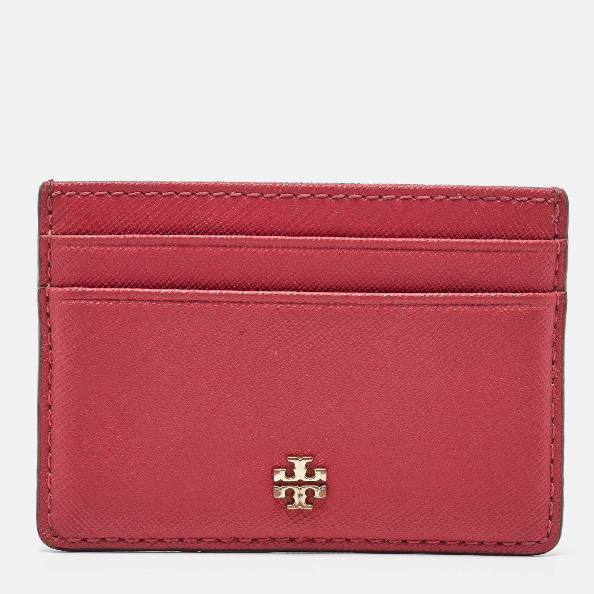 Tory Burch Pink Leather Emerson Card Holder