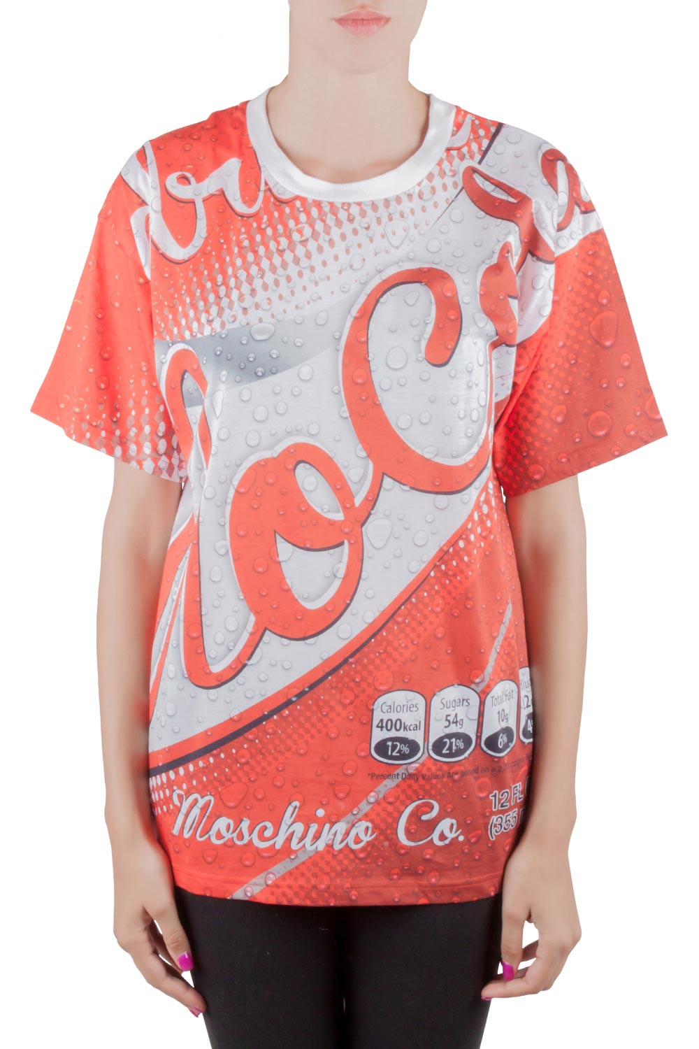 Moschino Couture Red Soda Can Printed Cotton Oversized T Shirt XS