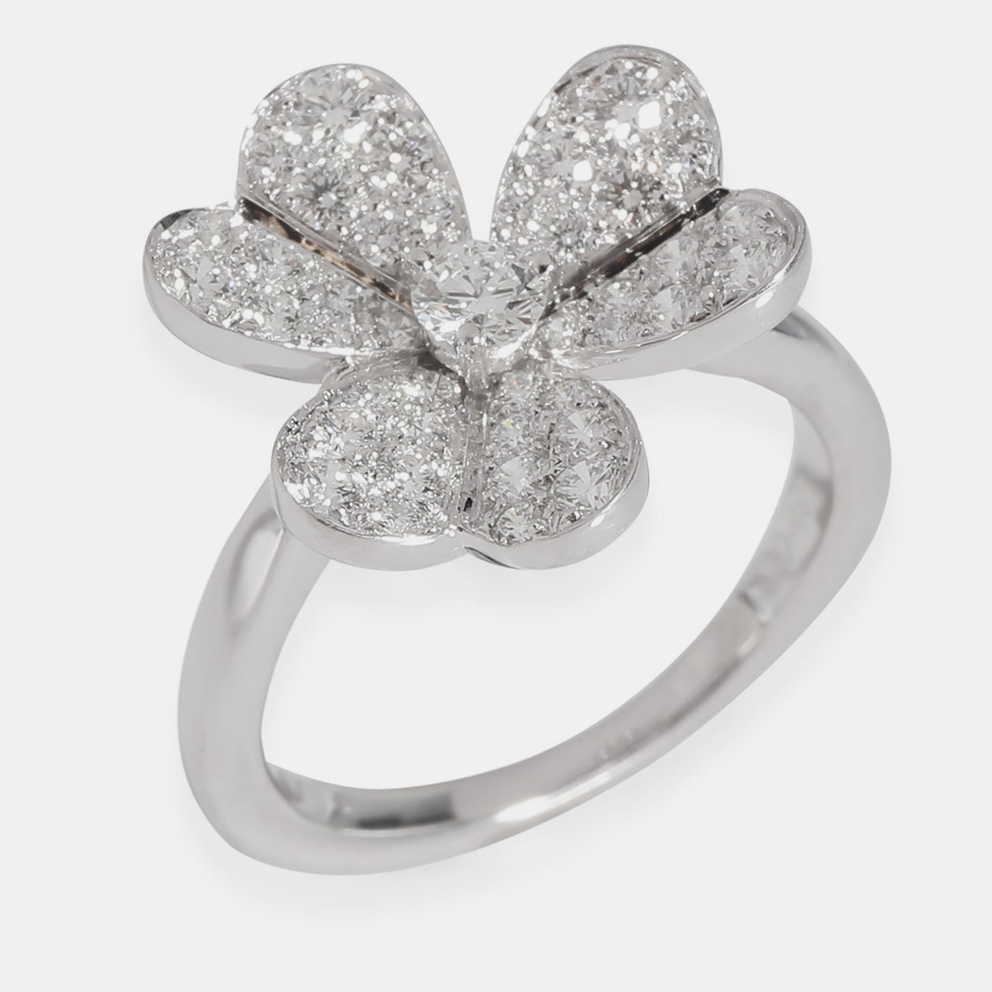 Van Cleef & Arpels 18k White Gold Frivole Fashion Ring in 0.8 CTW US 4.75