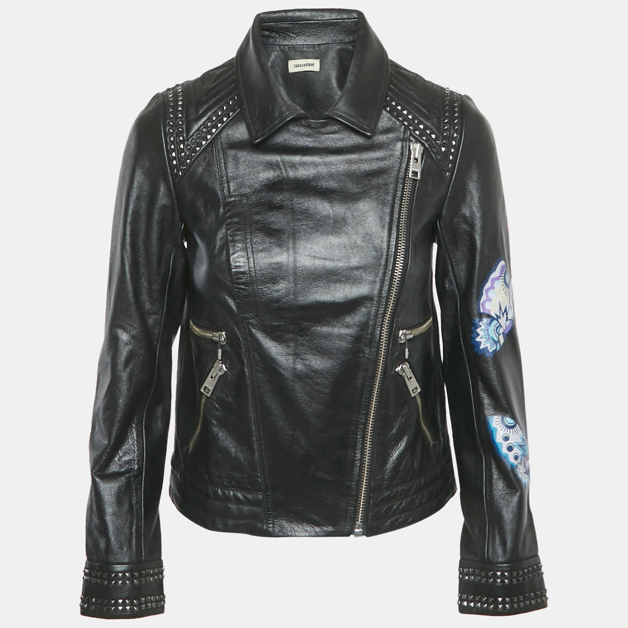 Zadig & Voltaire Black Leather Kawai Biker Jacket XS