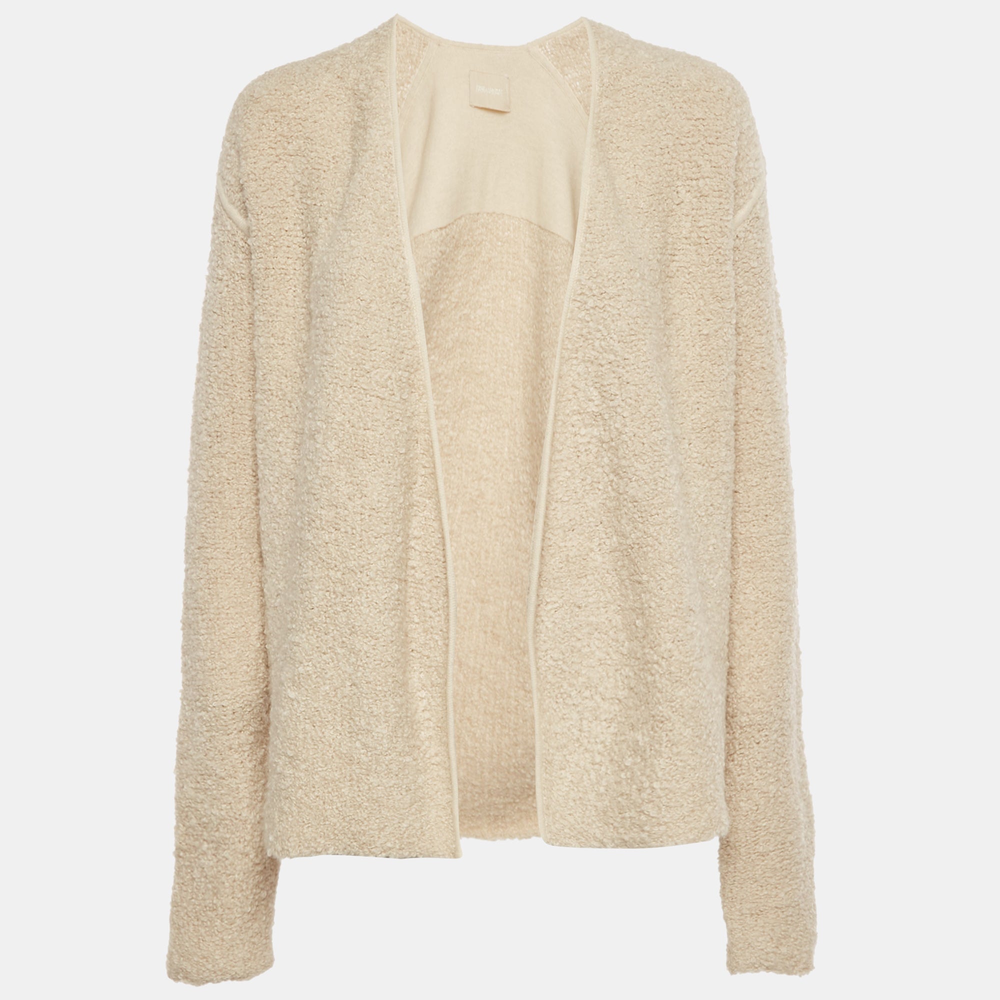Zadig & Voltaire Cream Boucle Open Front Daphnee Cardigan L