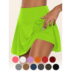 Dame Tennis Nederdel Golf nederdel 2 i 1 Shorts Atletisk atletiktøj Spandex Solbeskyttelse comfy Åndbart Yoga Fitness Gym Træning Sportstøj Sportstøj Mørkegrå