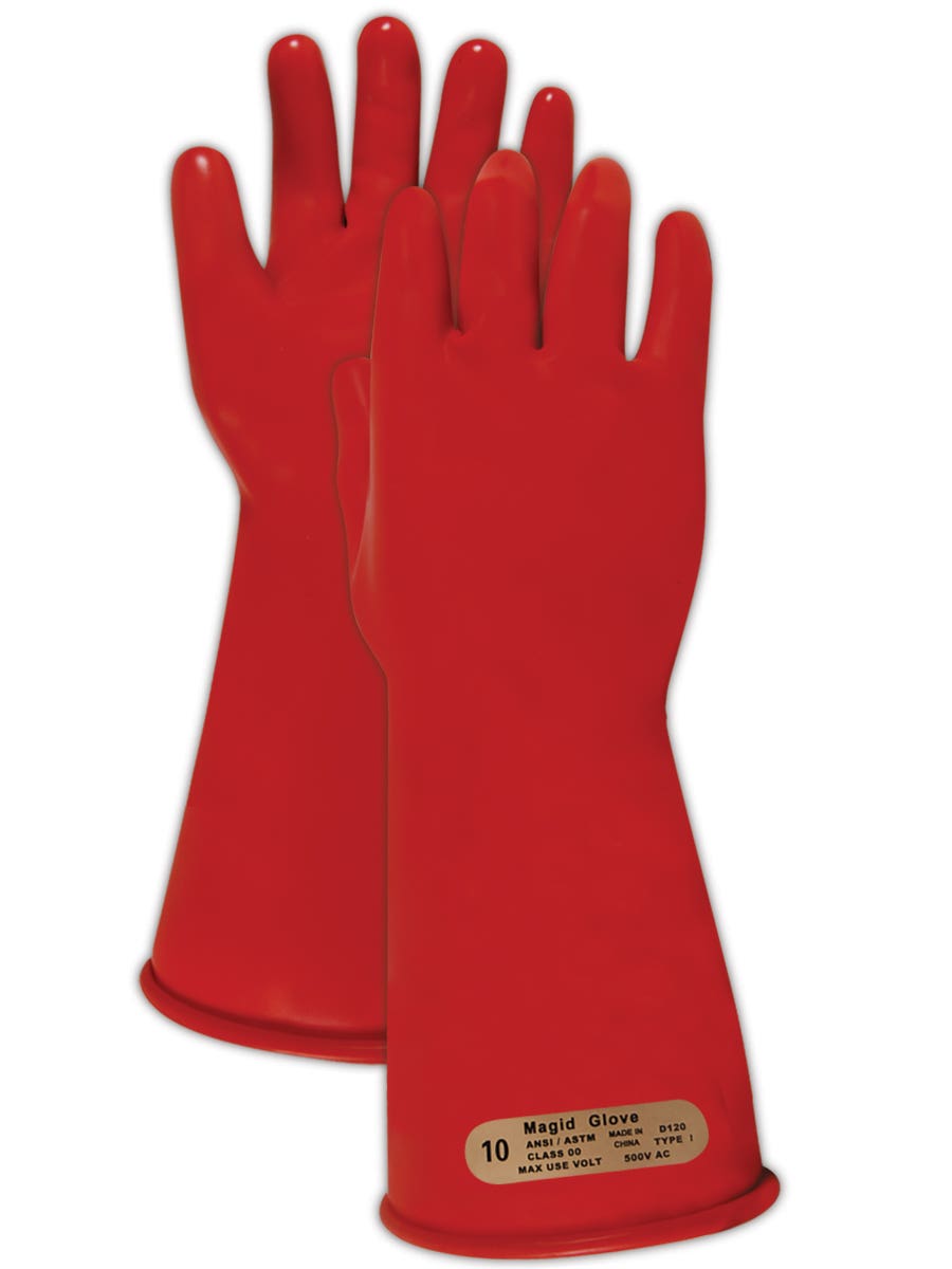 Magid A.R.C. M00 Class 00 Red Rubber Electrical Insulating Gloves