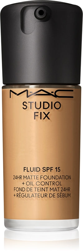 Mac Studio Fix Fluido Spf 15 - Soft-Matte Foundation, Second Skin Effect, Täckning Naturale Upp till 24 timmar Nc38 (30 Ml)