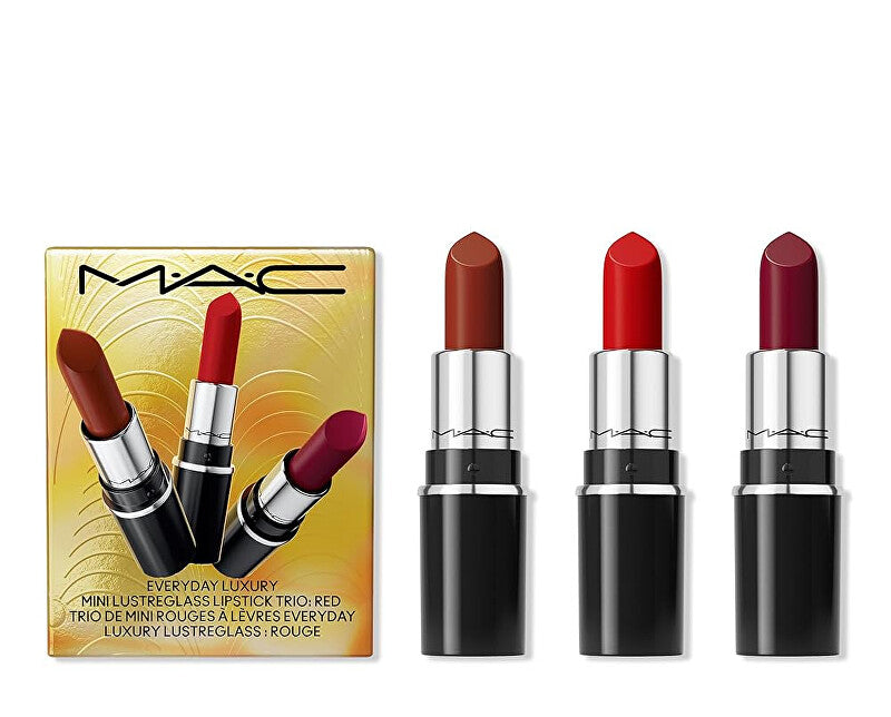 Mac cosmetics Everyday Luxury Mini Lusterglass Red Set (Trio lipsticks)
