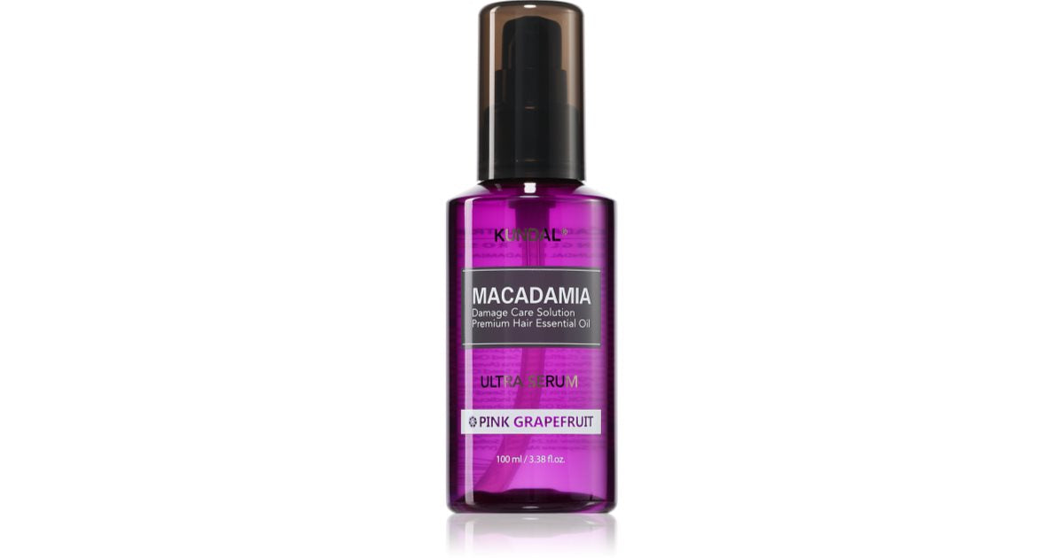 KUNDAL Macadamia Ultra Pink Grapefruktsregenererande oljeserum för skadat hår 100ml