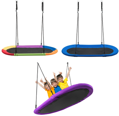 Oval 60-Inch Surfer Saucer Tree Swing - Multicolored