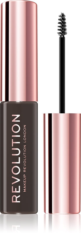 Makeup Revolution øyenbrynsgel mørk brun farge 6 ml