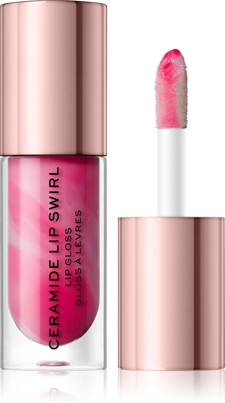 Makeup Revolution Ceramide Swirl Feuchtigkeitsspendender Lipgloss, süßes, weiches Pink, 4,5 ml