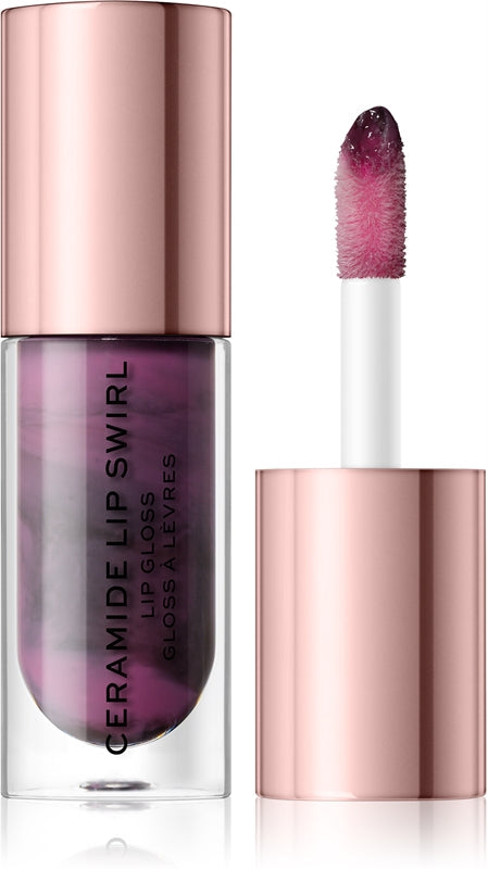 Makeup Revolution Ceramide Swirl Feuchtigkeitsspendender Lipgloss, Kirsch-Mauve, 4,5 ml